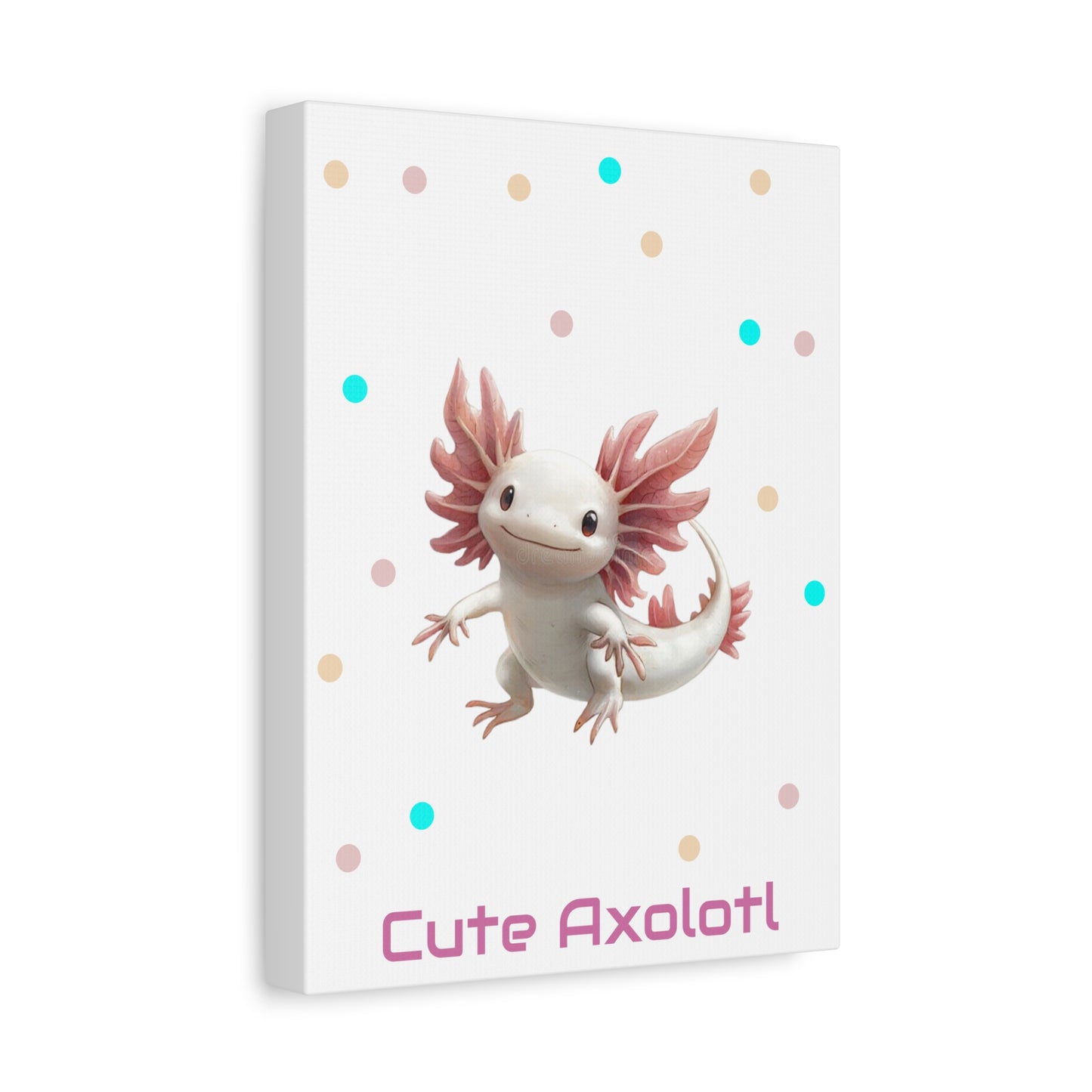 Whimsical Axolotl Canvas Art, Nursery Decor, Cute Wall Art, Kid's Room Decoration, Gift for Animal Lovers, Playful Home Accent