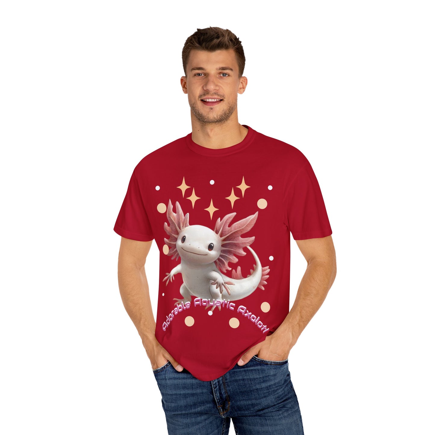 Cute Axolotl T-Shirt for Nature Lovers, Unisex Garment-Dyed Tee, Gift for Animal Enthusiasts, Casual Wear, Birthday Present