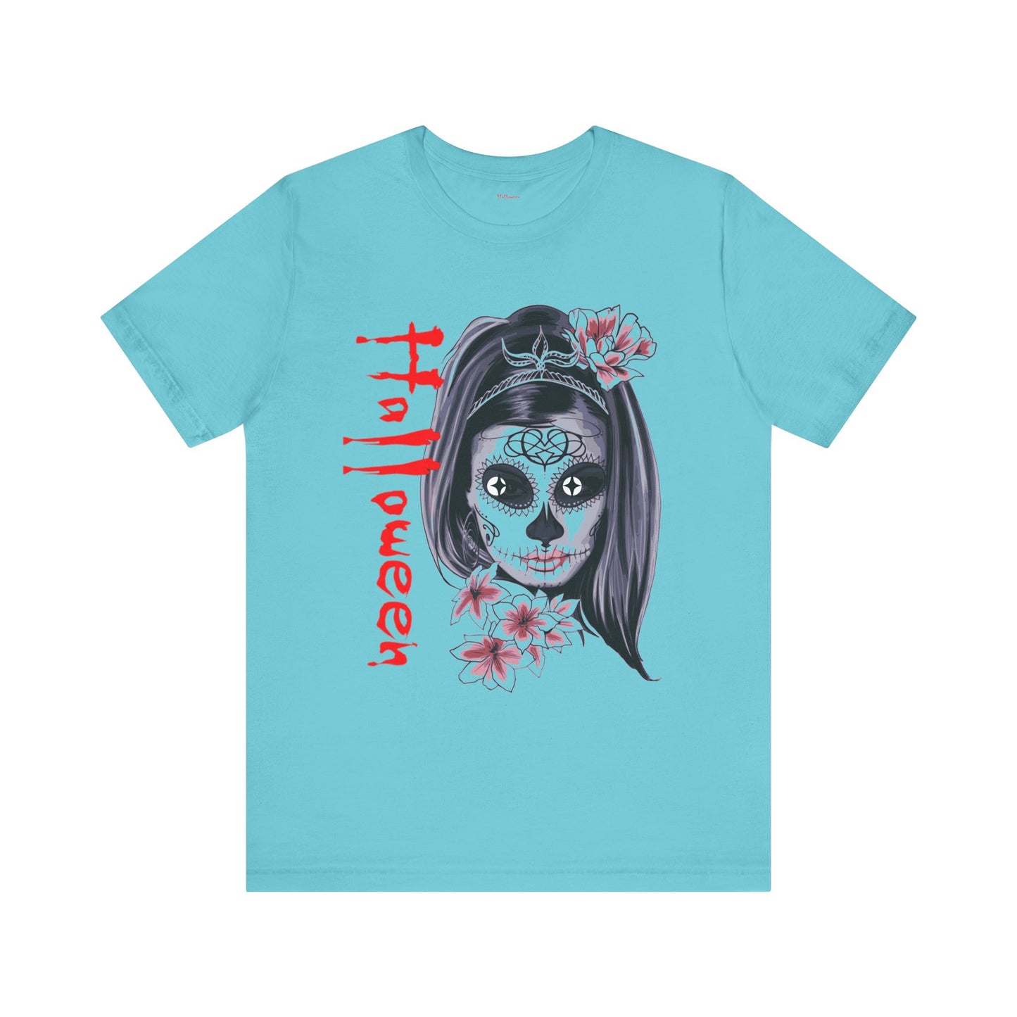 Halloween T-Shirt – Día de los Muertos Skull Shirt | Spooky October 31 Holiday Tee USA, Halloween Sugar Skull Tee, Unisex , Spooky Graphic Tee, Festival Wear