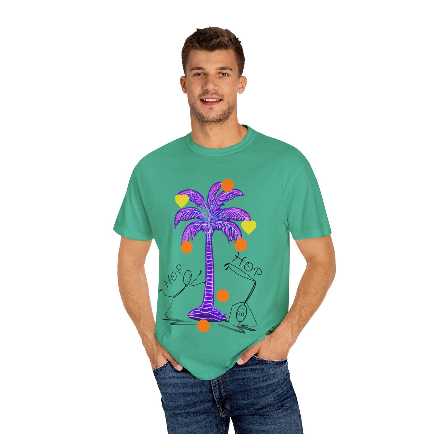 Vibrant Palm Tree Unisex T-Shirt, Casual Summer Wear, Gift for Beach Lovers, Fun Graphic Tee, Vacation Outfit, Artistic Summer Style