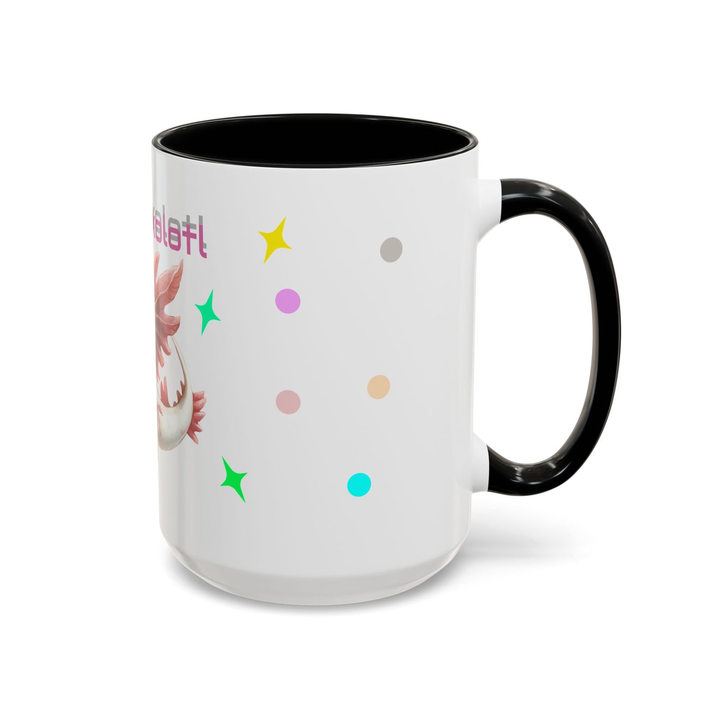 Cute Axolotl Accent Coffee Mug - Fun Gift for Kids, Animal Lover, Unique Decor, Birthday, Everyday Use