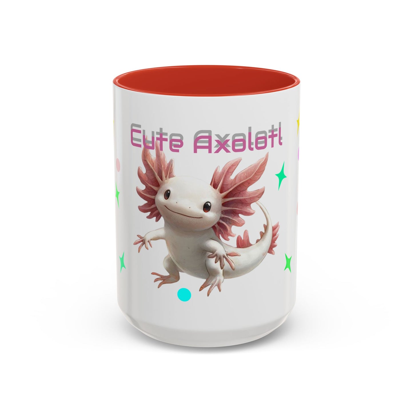 Cute Axolotl Accent Coffee Mug - Fun Gift for Kids, Animal Lover, Unique Decor, Birthday, Everyday Use