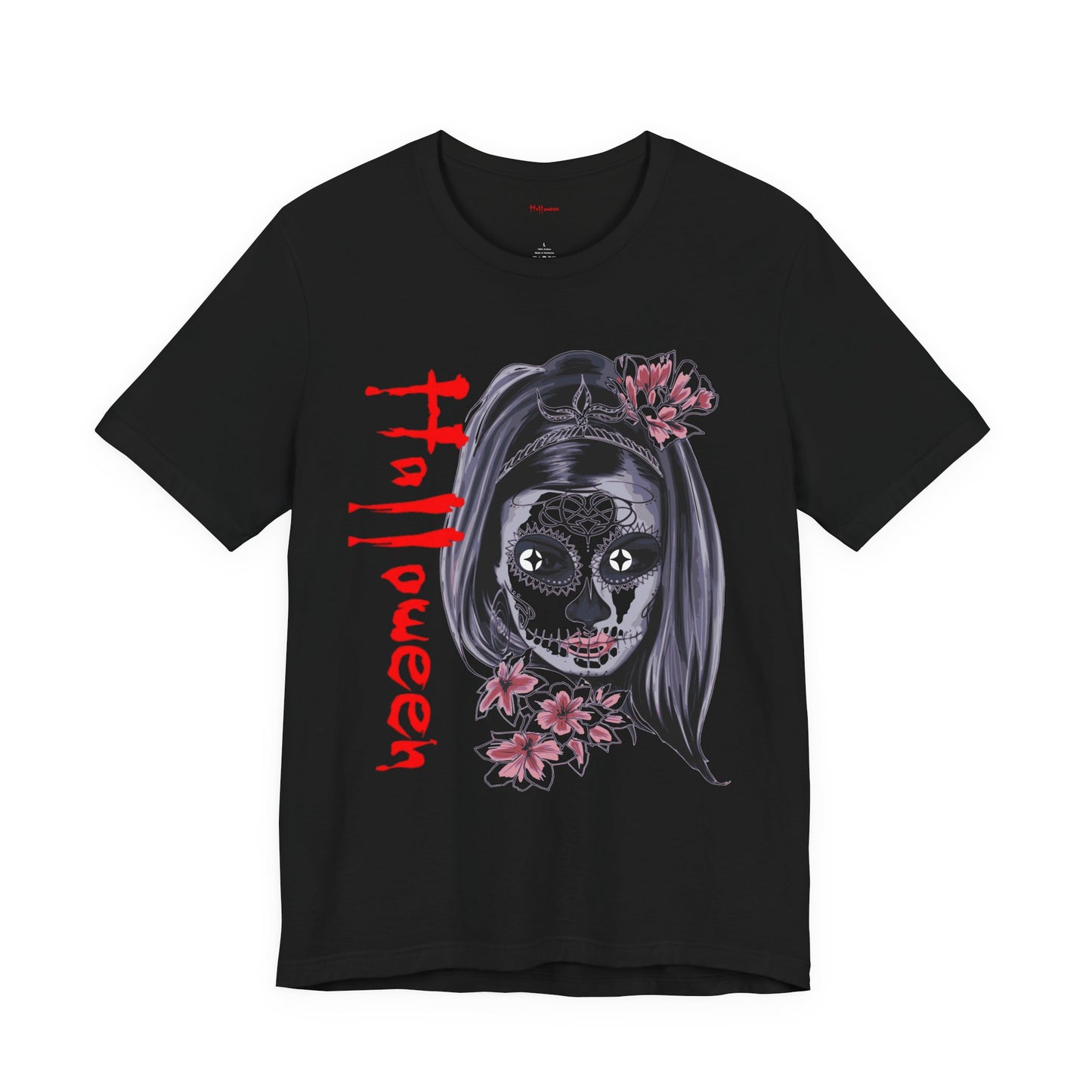 Halloween T-Shirt – Día de los Muertos Skull Shirt | Spooky October 31 Holiday Tee USA, Halloween Sugar Skull Tee, Unisex , Spooky Graphic Tee, Festival Wear