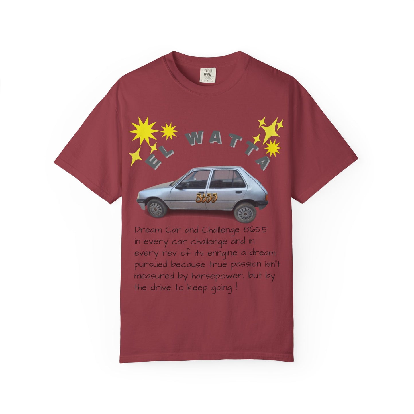 El Watta Vintage Car T-shirt, Unique Design, Unisex Garment-Dyed Tee, Retro Car Lover Gift, Funny Auto Apparel, Unique Gift for Him or Her