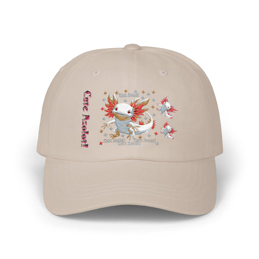Cute Axolotl Dad Cap, Casual Cap for Animal Lovers, Gifts for Fathers, Summer Accessories, Trendy Dad Hat, Outdoor Wear