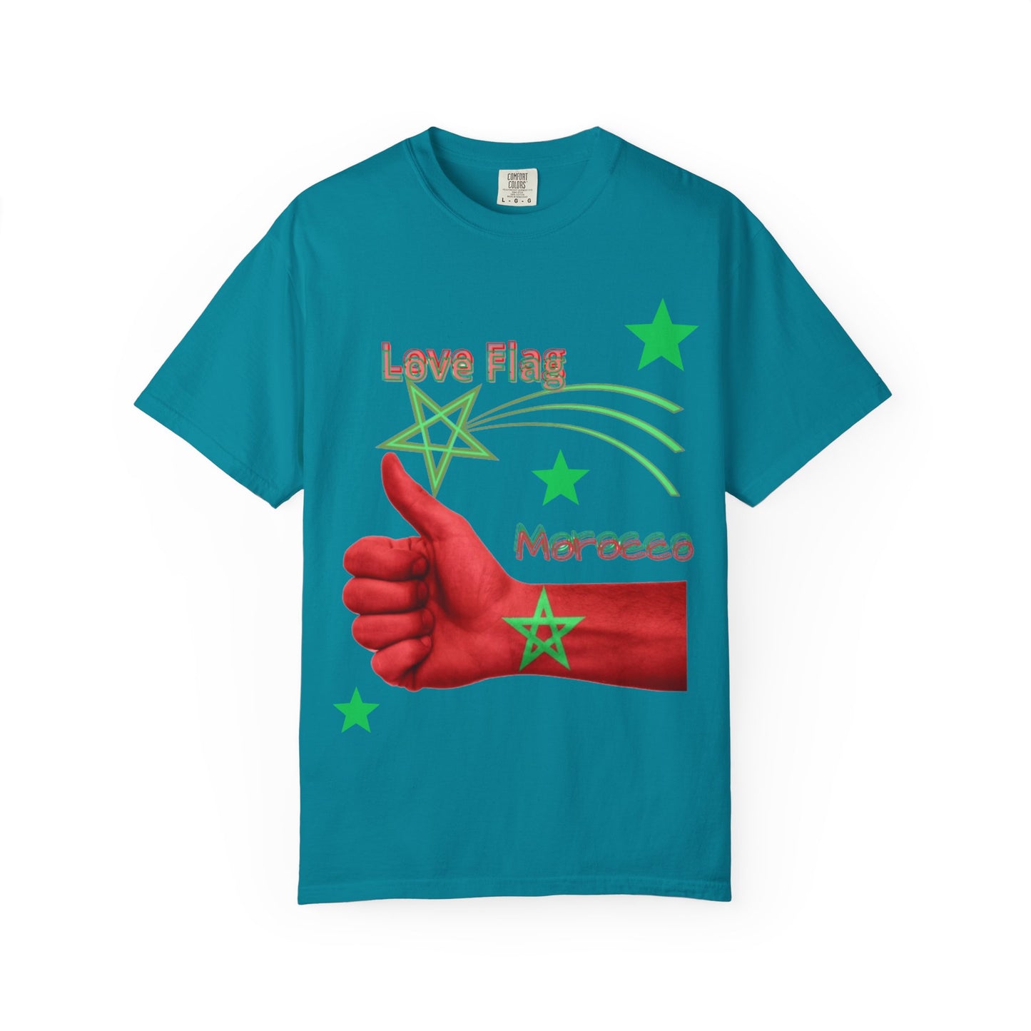 Moroccan Love Flag T-Shirt, Unisex Tee, Casual Wear, Gifts for Travelers, Unique Souvenir, Summer Fashion