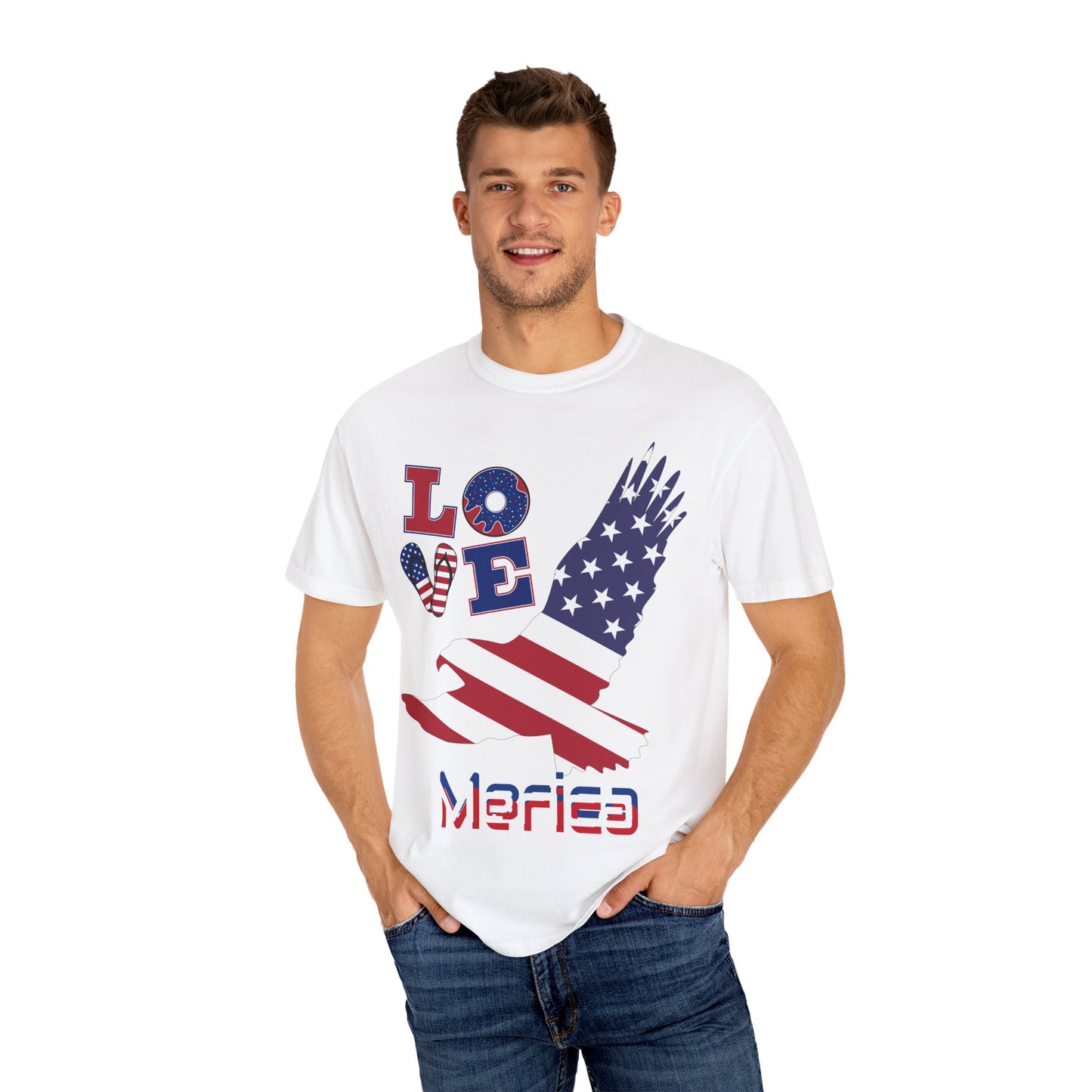 Patriotic Graphic T-Shirt, Love Merica Tee, July 4th Apparel, Unisex Independence Day Shirt, USA Pride Gift, Casual Summer Top