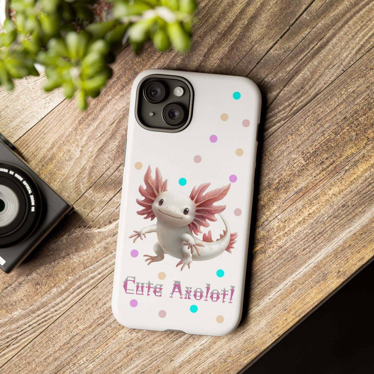 Cute Axolotl Phone Case, Kawaii Phone Cover, Gifts for Kids, Animal Lover Accessories, Cute Axolotl Design