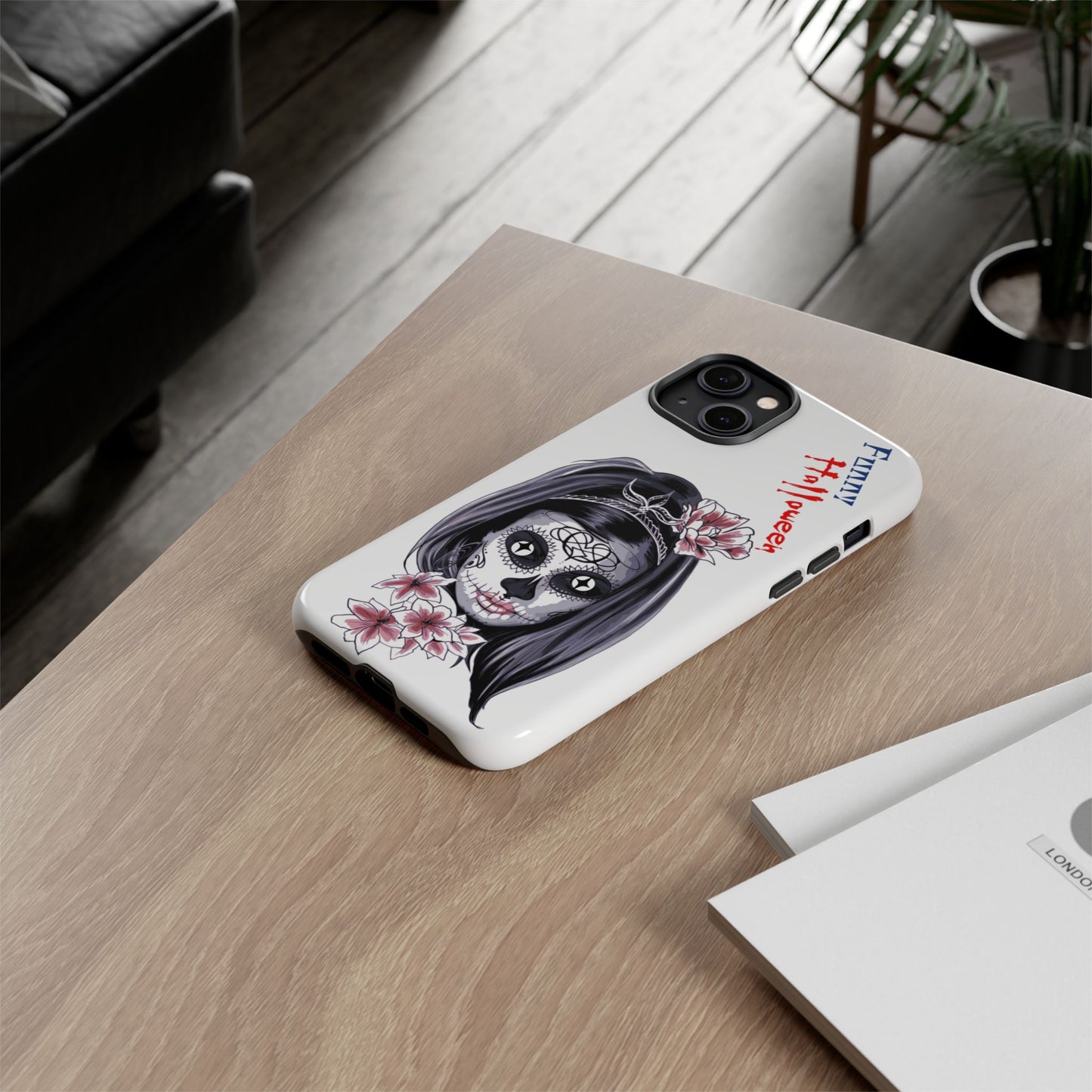 Halloween Phone Case, Funny Skull Design, Tough Cases, Unique Gifts, Spooky Decor, Holiday Essentials, Halloween Decor