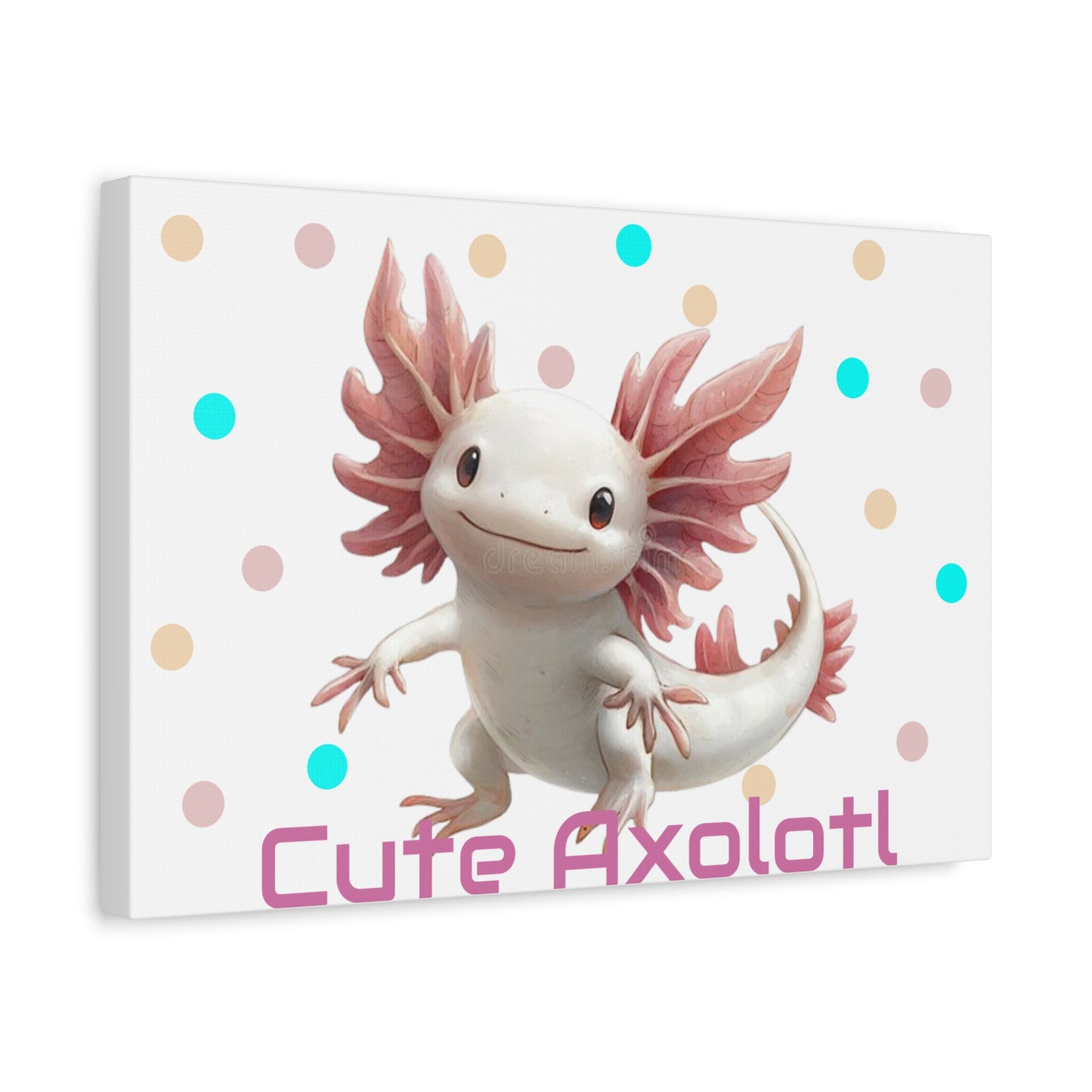 Whimsical Axolotl Canvas Art, Nursery Decor, Cute Wall Art, Kid's Room Decoration, Gift for Animal Lovers, Playful Home Accent