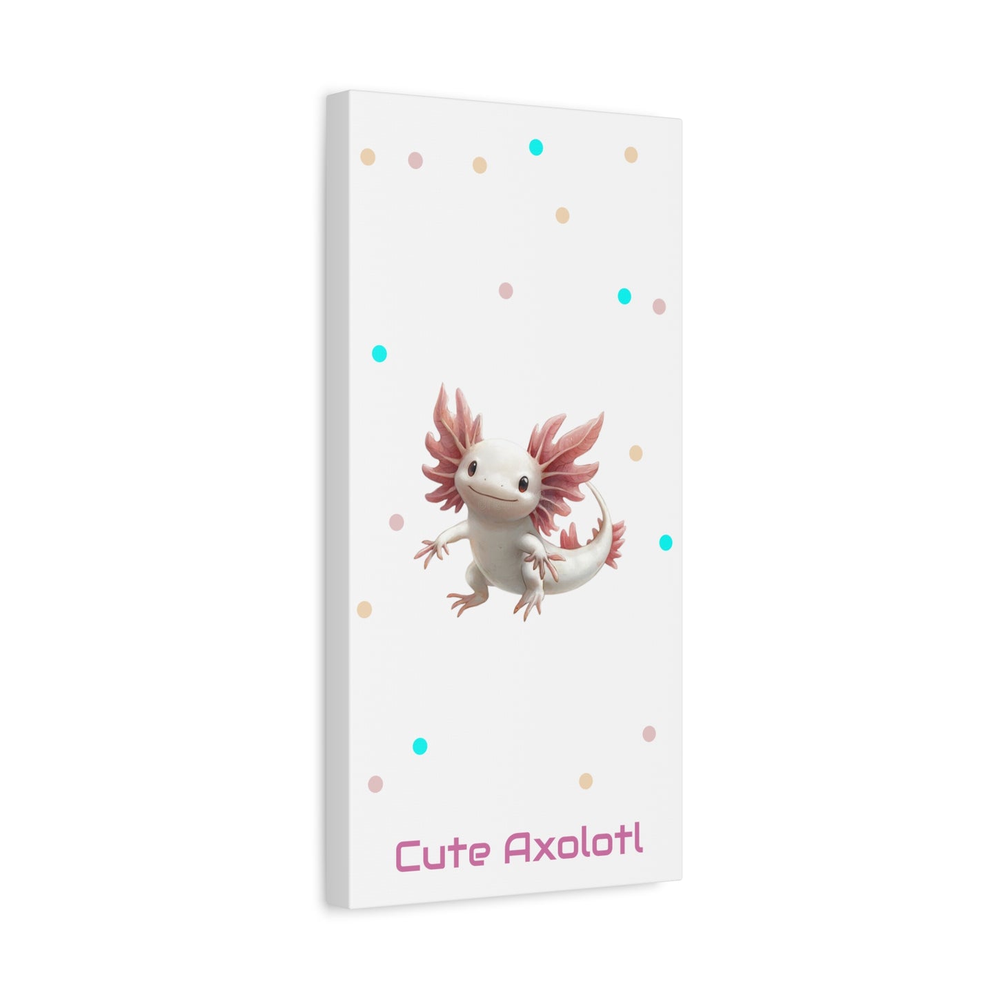 Whimsical Axolotl Canvas Art, Nursery Decor, Cute Wall Art, Kid's Room Decoration, Gift for Animal Lovers, Playful Home Accent