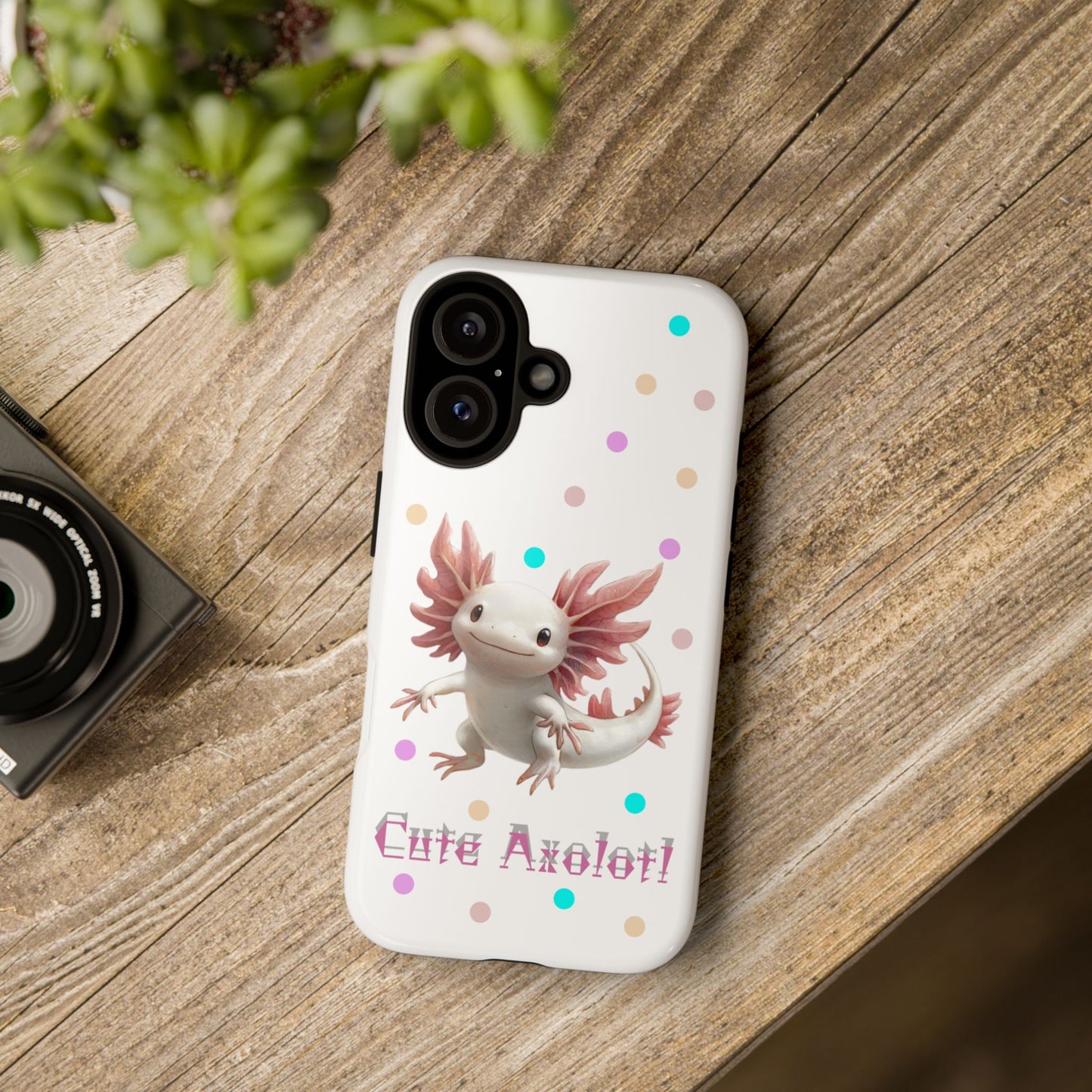 Cute Axolotl Phone Case, Kawaii Phone Cover, Gifts for Kids, Animal Lover Accessories, Cute Axolotl Design