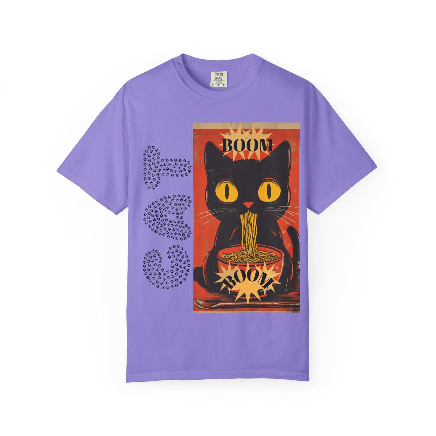 Noodle Cat Graphic Tee, Cute Cat T-Shirt, Animal Lover Gift, Foodie Apparel, Funny Gift for Her, Relaxed Fit Unisex Shirt