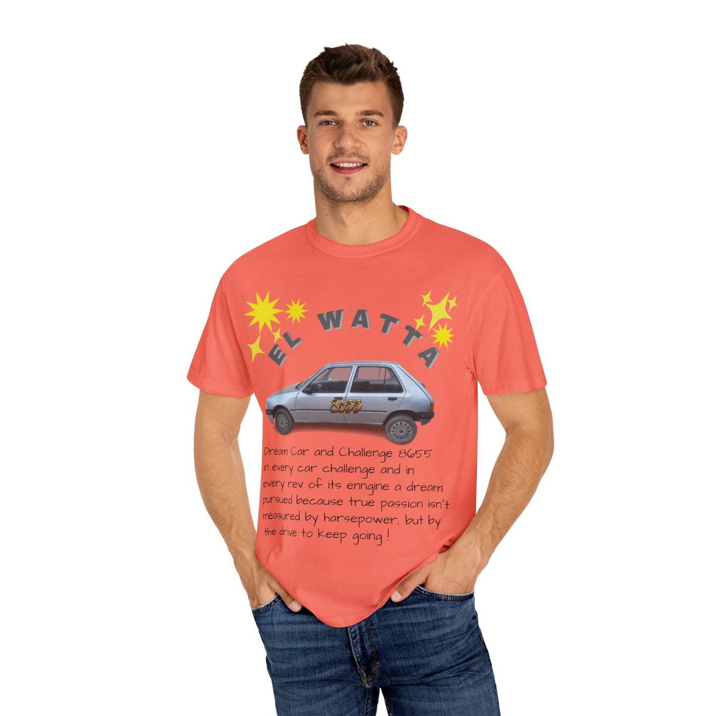 El Watta Vintage Car T-shirt, Unique Design, Unisex Garment-Dyed Tee, Retro Car Lover Gift, Funny Auto Apparel, Unique Gift for Him or Her