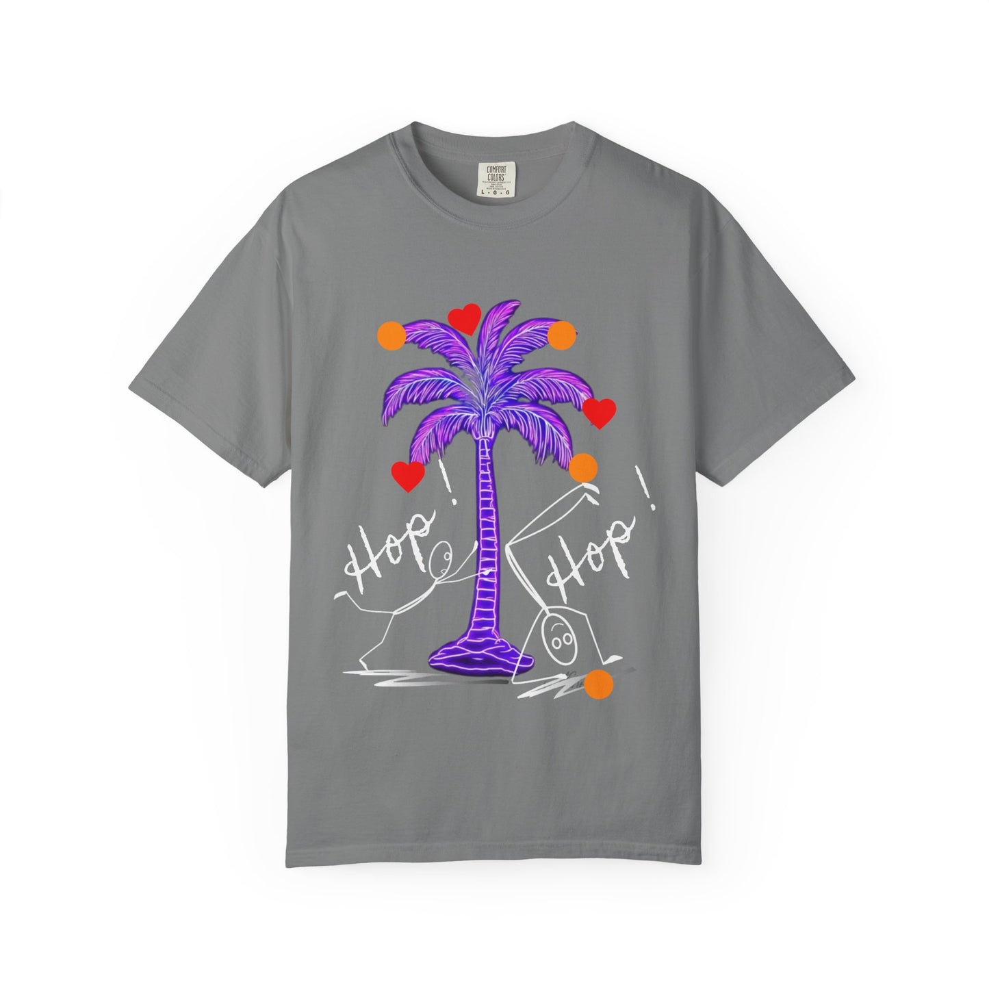 Hop! Palm T-Shirt, Summer Vibes, Beachwear, Casual Style, Gift for Friends, Travel Essential