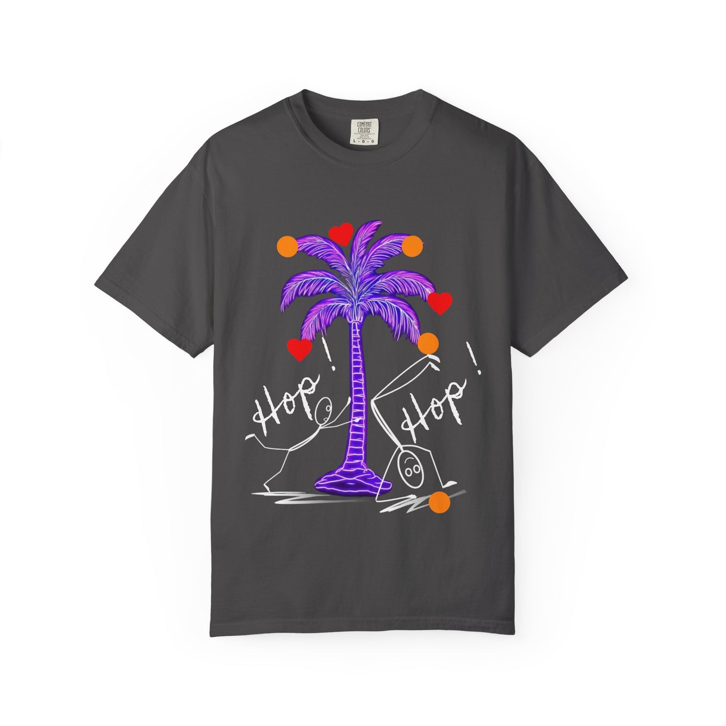 Hop! Palm T-Shirt, Summer Vibes, Beachwear, Casual Style, Gift for Friends, Travel Essential
