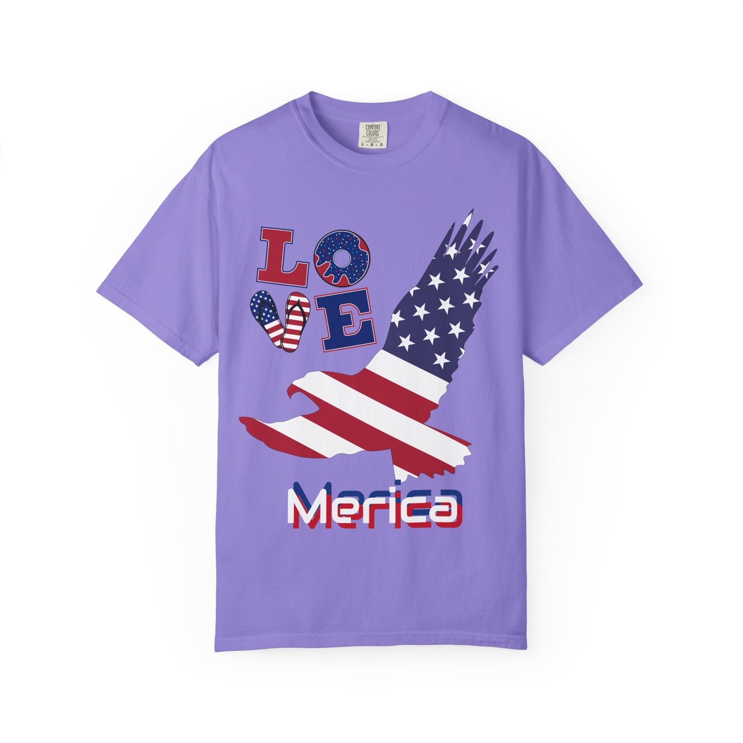Patriotic Graphic T-Shirt, Love Merica Tee, July 4th Apparel, Unisex Independence Day Shirt, USA Pride Gift, Casual Summer Top
