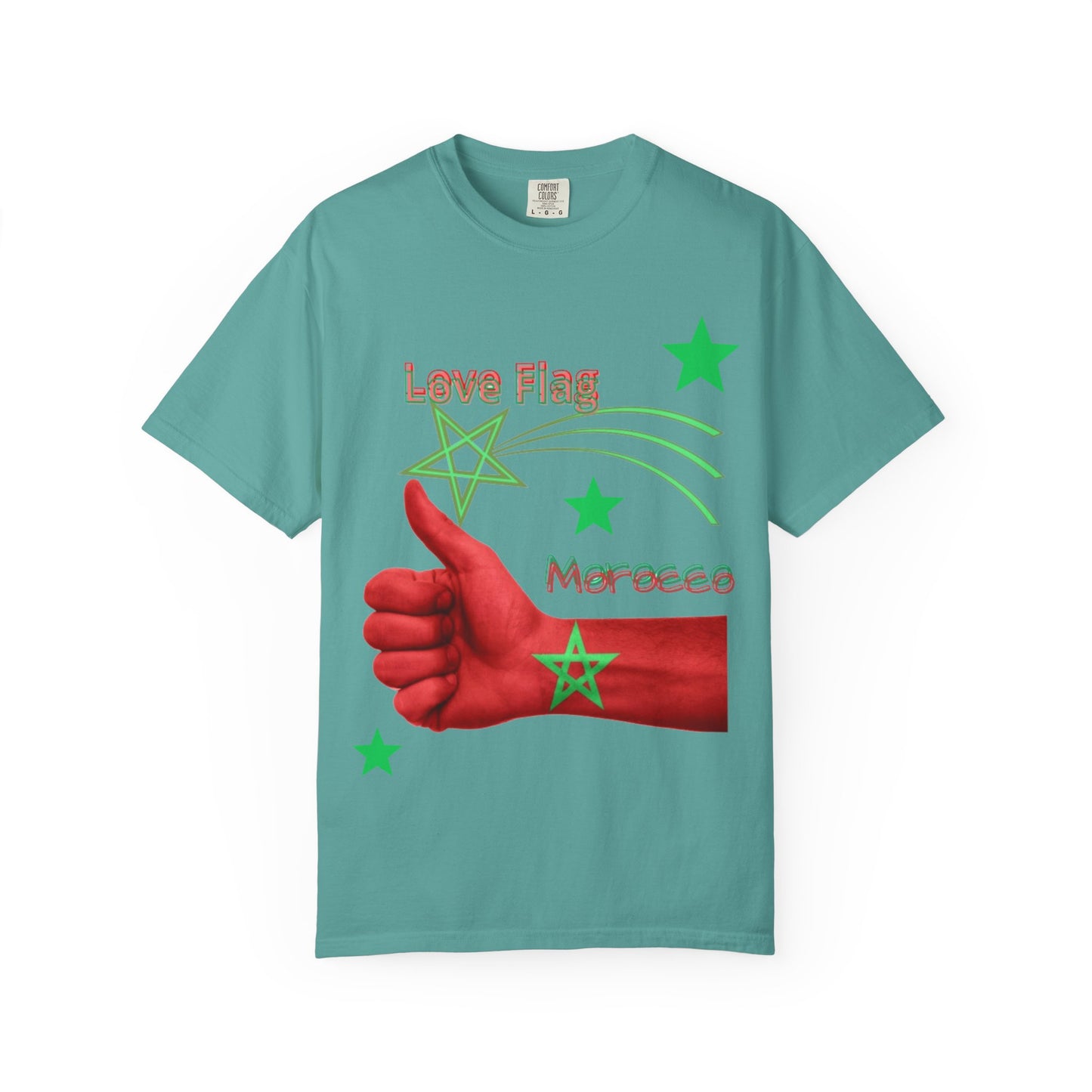 Moroccan Love Flag T-Shirt, Unisex Tee, Casual Wear, Gifts for Travelers, Unique Souvenir, Summer Fashion
