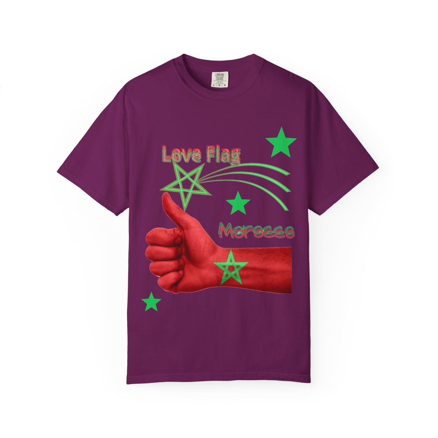 Moroccan Love Flag T-Shirt, Unisex Tee, Casual Wear, Gifts for Travelers, Unique Souvenir, Summer Fashion