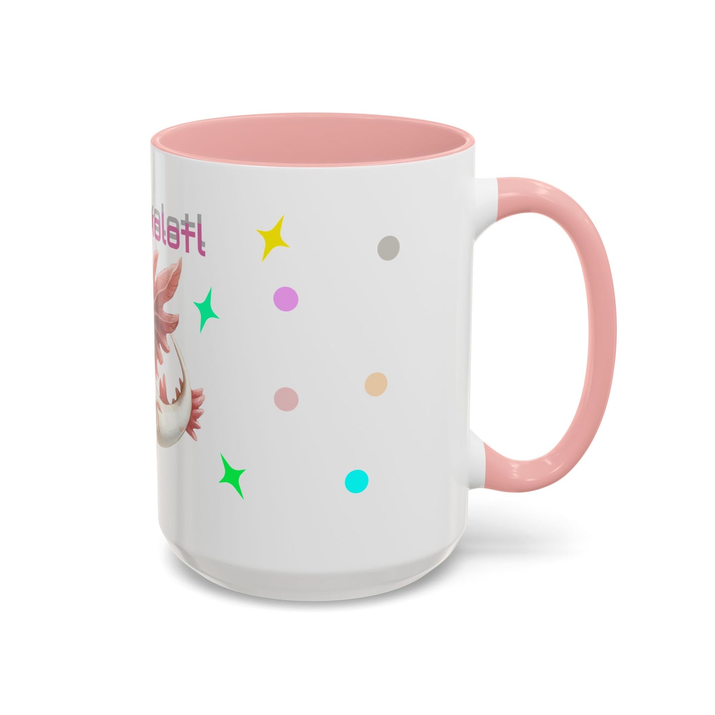 Cute Axolotl Accent Coffee Mug - Fun Gift for Kids, Animal Lover, Unique Decor, Birthday, Everyday Use