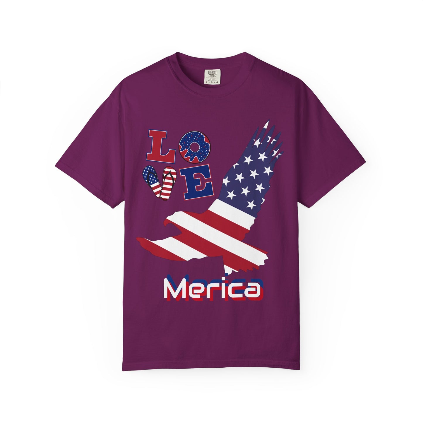 Patriotic Graphic T-Shirt, Love Merica Tee, July 4th Apparel, Unisex Independence Day Shirt, USA Pride Gift, Casual Summer Top
