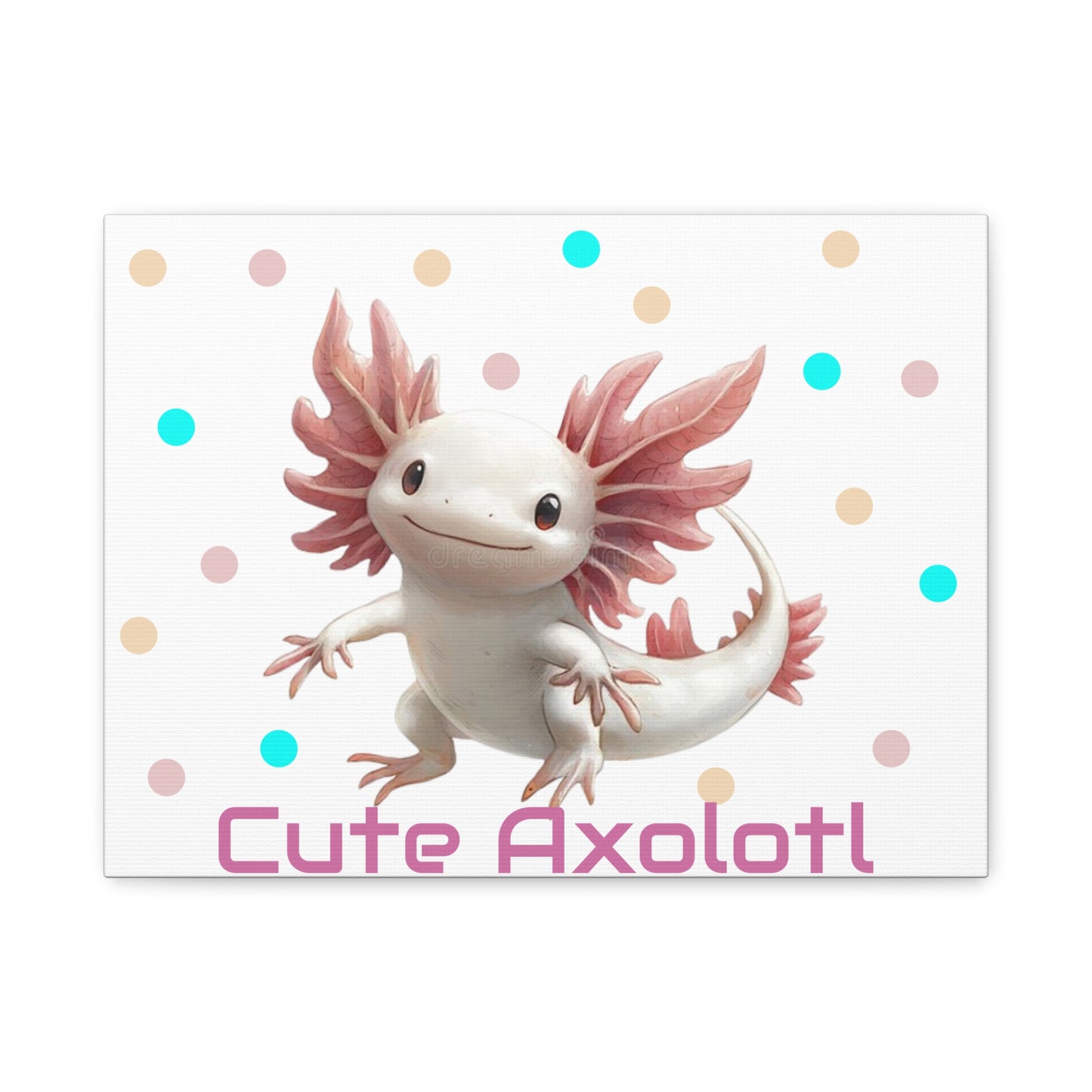 Whimsical Axolotl Canvas Art, Nursery Decor, Cute Wall Art, Kid's Room Decoration, Gift for Animal Lovers, Playful Home Accent