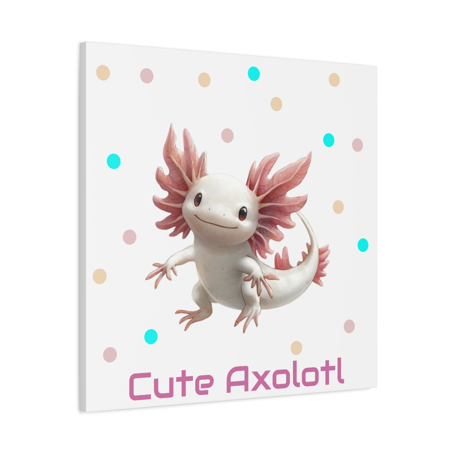 Whimsical Axolotl Canvas Art, Nursery Decor, Cute Wall Art, Kid's Room Decoration, Gift for Animal Lovers, Playful Home Accent