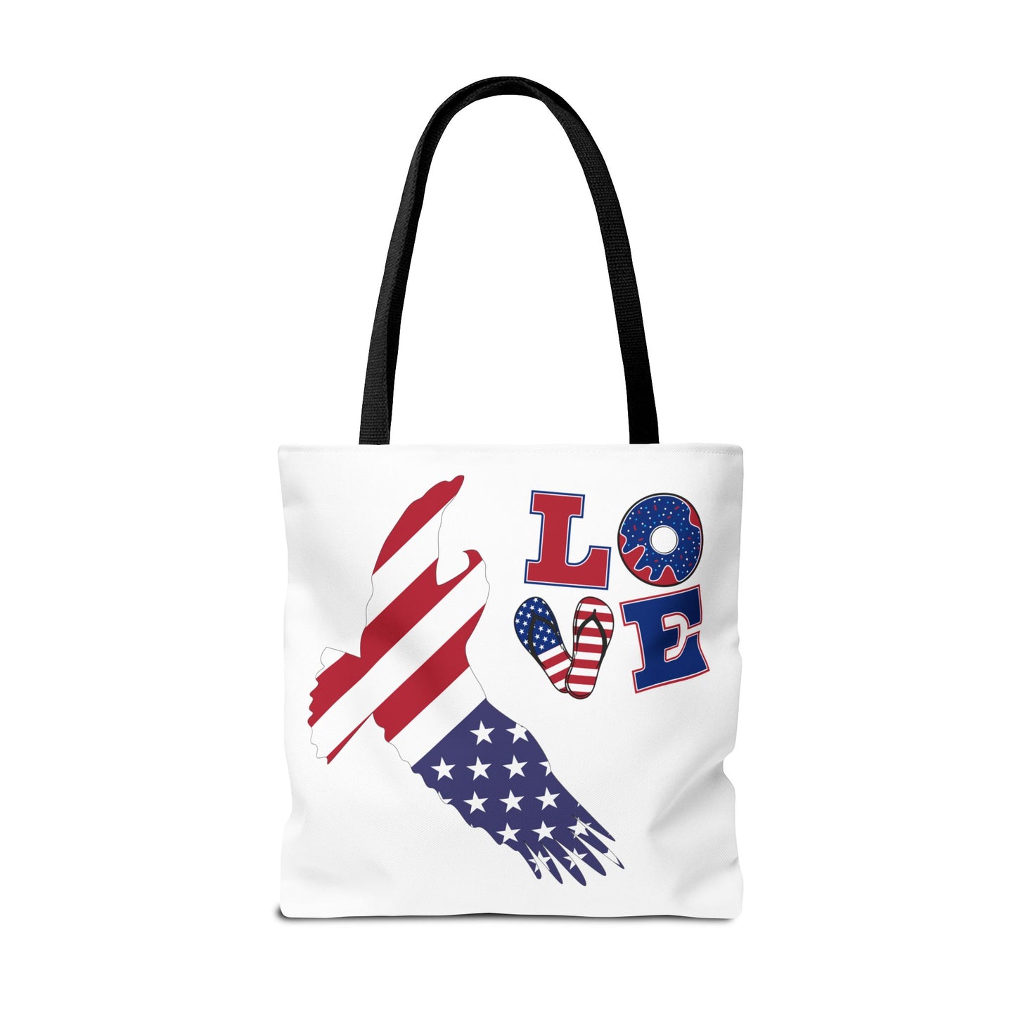 Patriotic Eagle Tote Bag - USA Flag Design, Reusable Shopping Bag, Beach Bag, Gift for Independence Day, Eco-Friendly Carryall