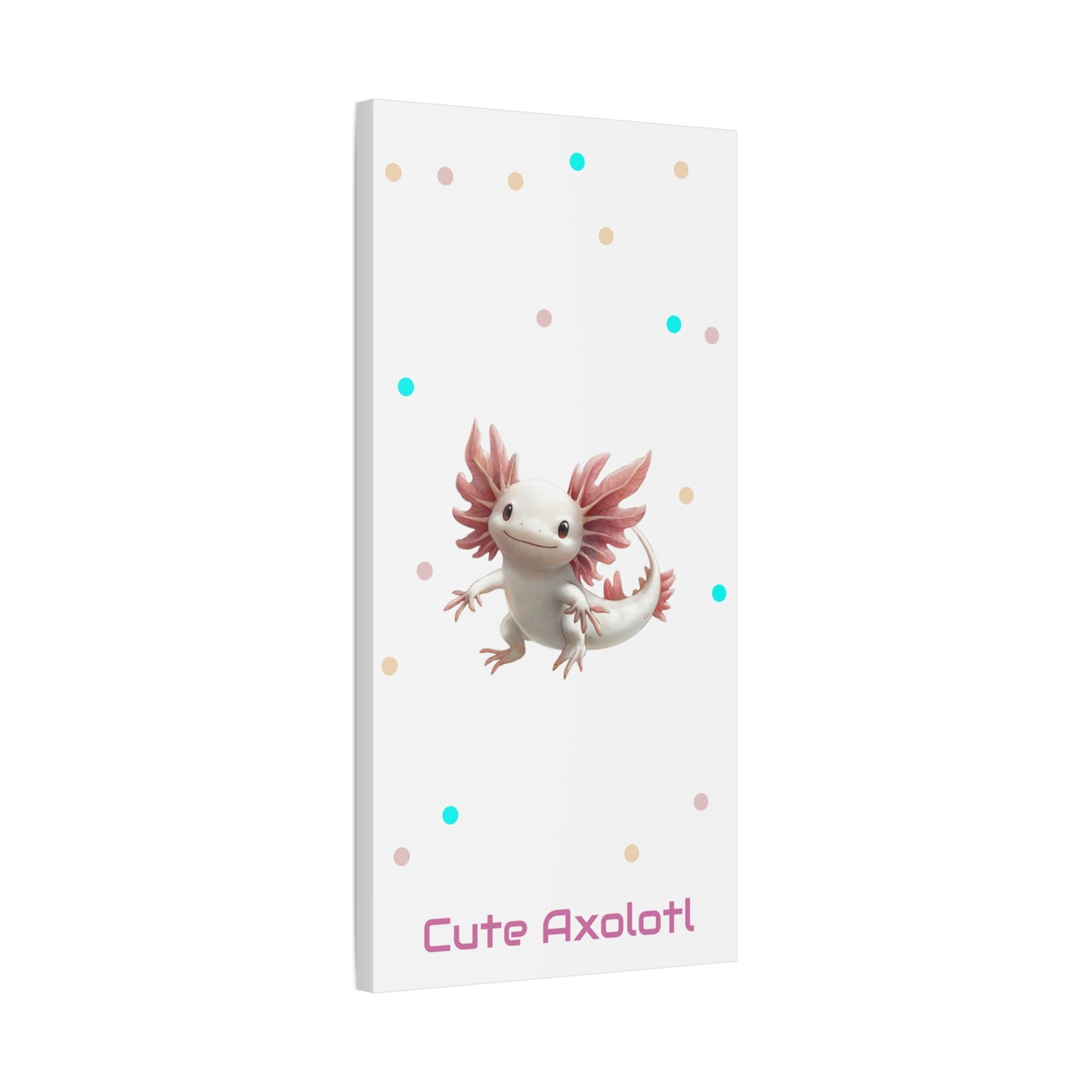 Whimsical Axolotl Canvas Art, Nursery Decor, Cute Wall Art, Kid's Room Decoration, Gift for Animal Lovers, Playful Home Accent