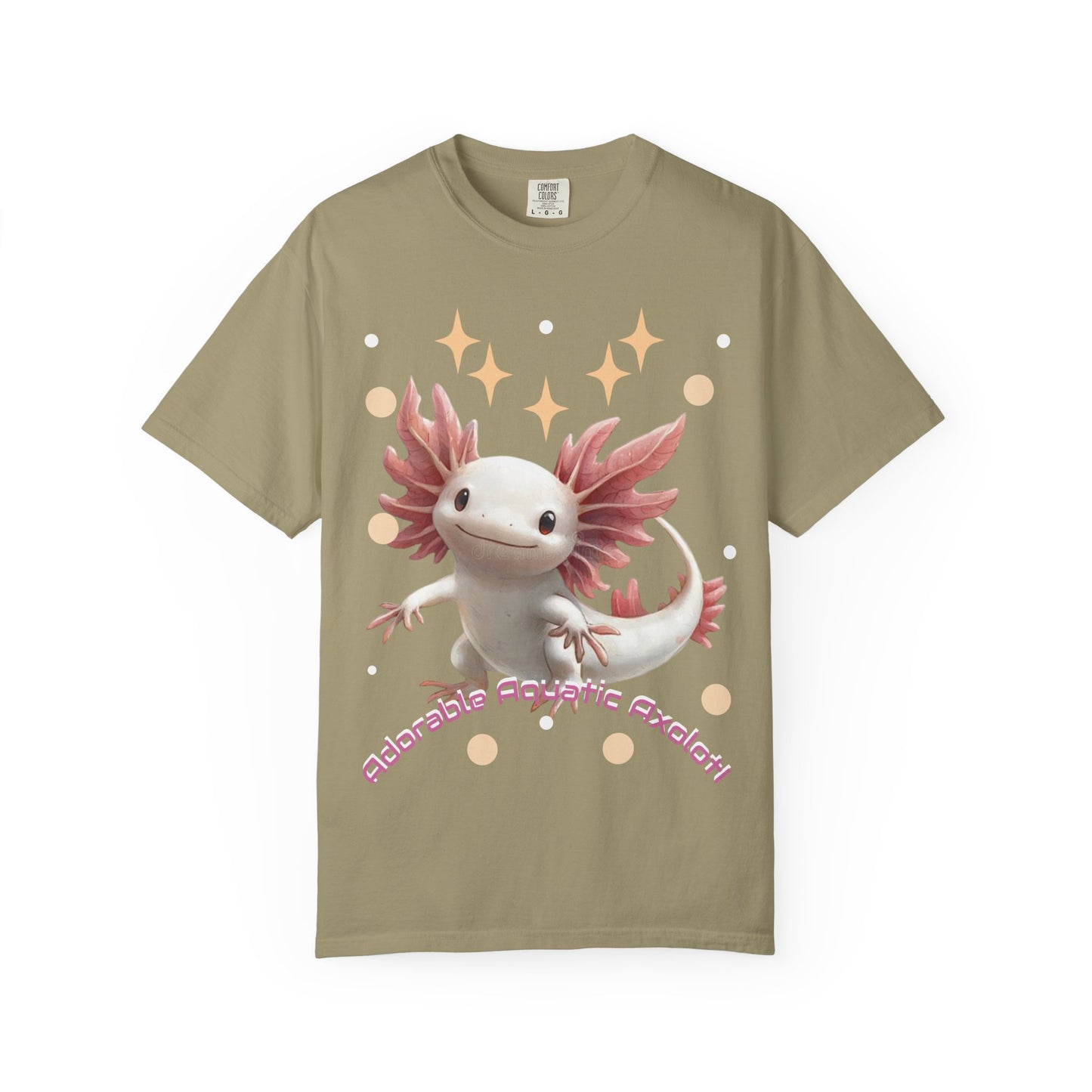 Cute Axolotl T-Shirt for Nature Lovers, Unisex Garment-Dyed Tee, Gift for Animal Enthusiasts, Casual Wear, Birthday Present