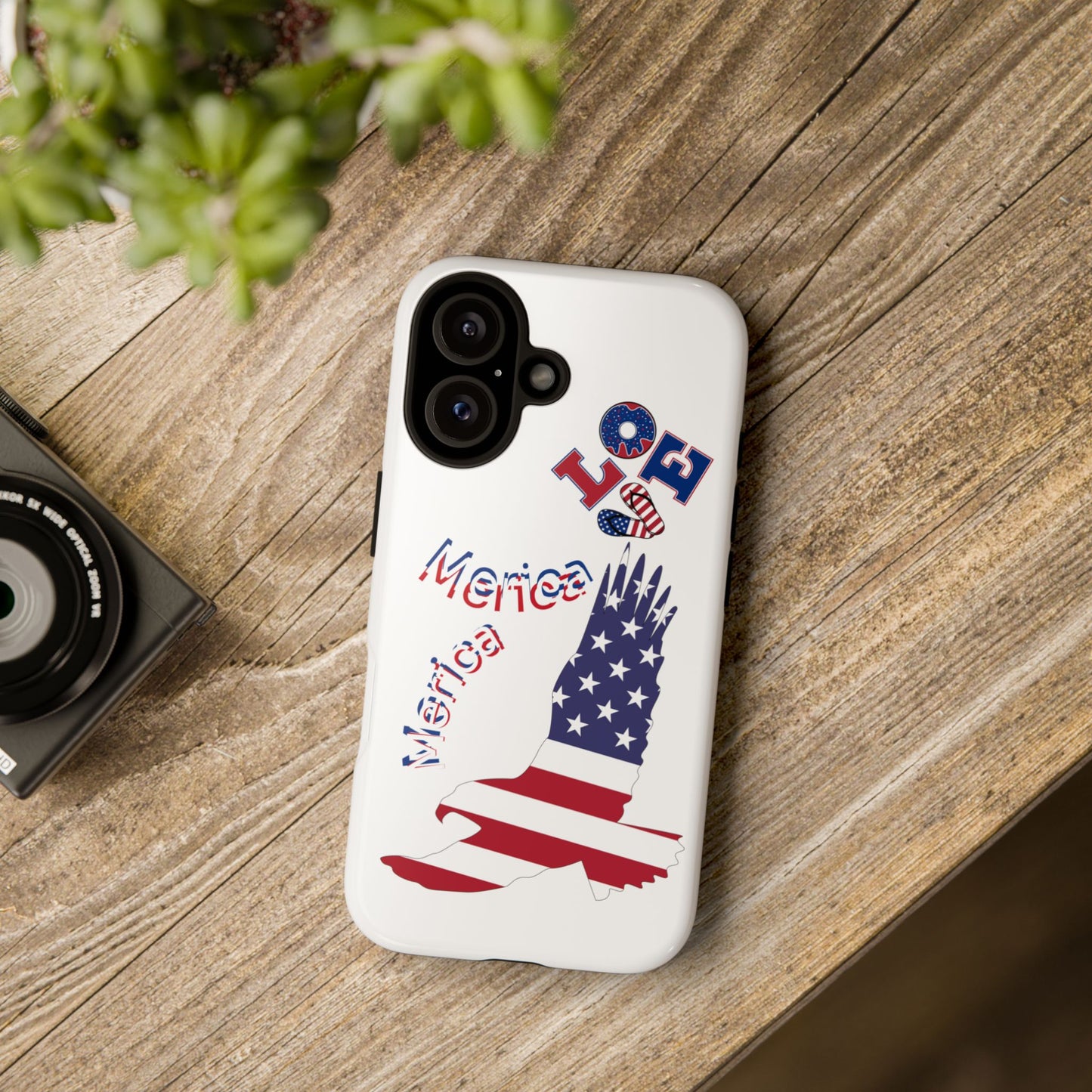 Patriotic Phone Case, Love America Design, American Flag Accessory, Perfect Gift for Veterans, Independence Day, Memorial Day