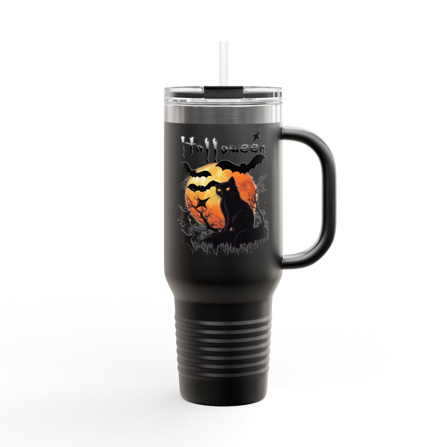 Halloween Cat Insulated Travel Mug | Perfect for Autumn, Fall Decor, Gift for Cat Lovers, Trick or Treat