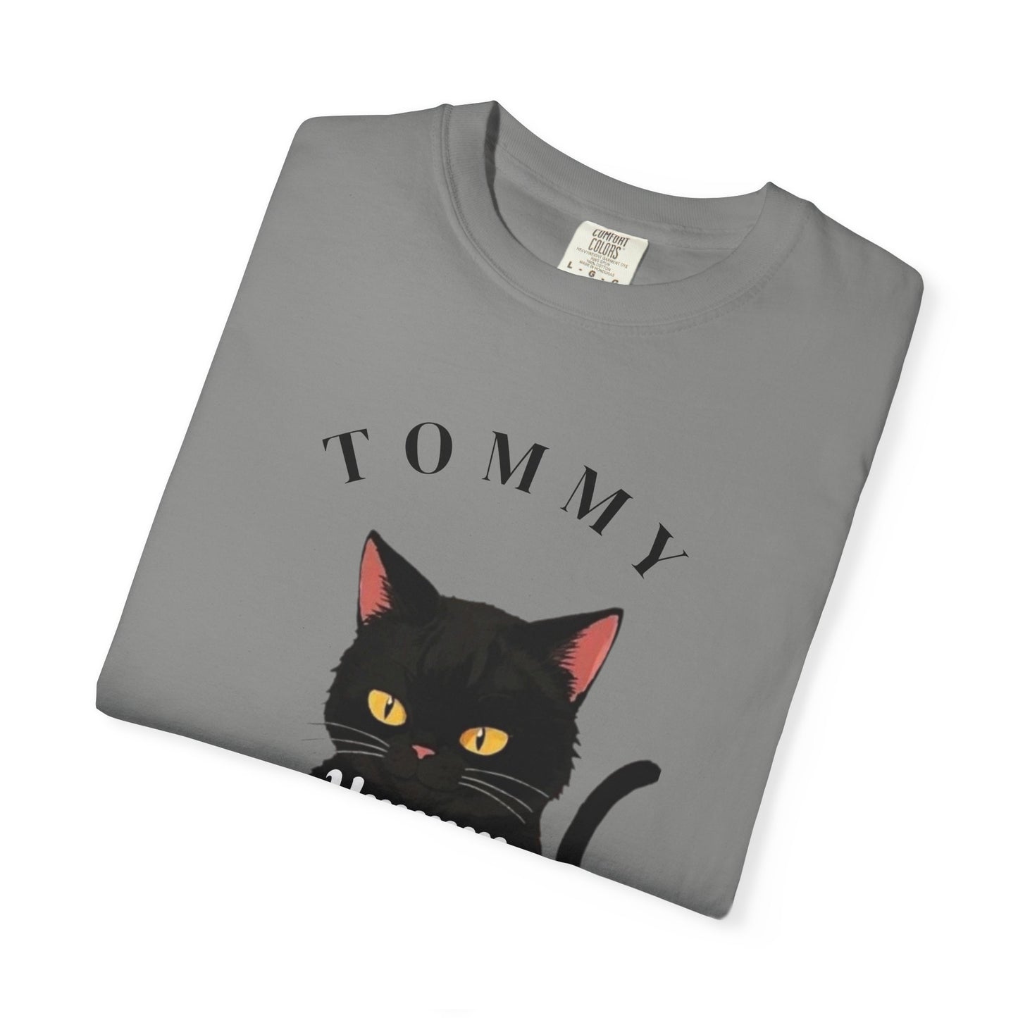 Funny Cat T-Shirt - Tommy the Cat Eats Spaghetti, Gift for Cat Lovers, Cute Pet Apparel, Relaxed Summer Tee, Cat-Themed Clothing