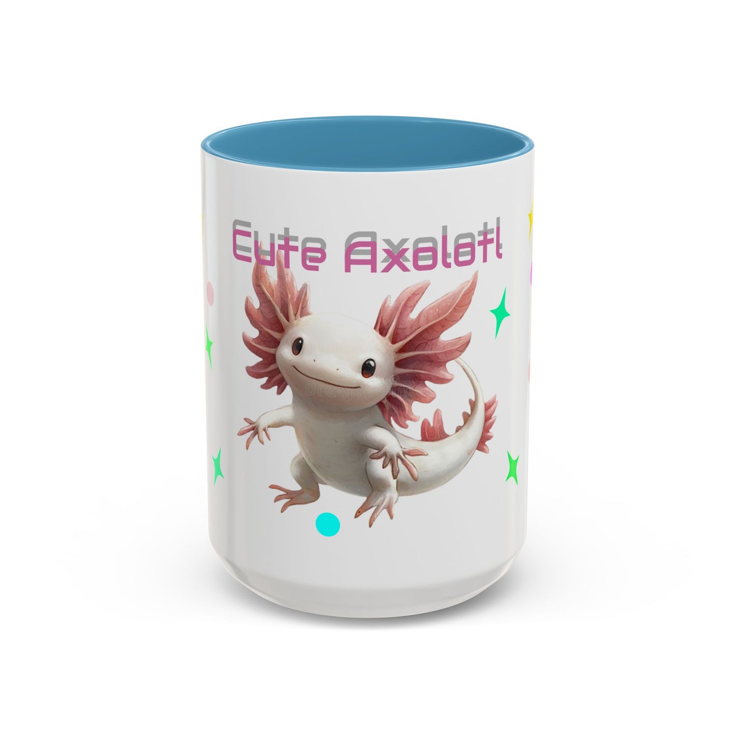 Cute Axolotl Accent Coffee Mug - Fun Gift for Kids, Animal Lover, Unique Decor, Birthday, Everyday Use