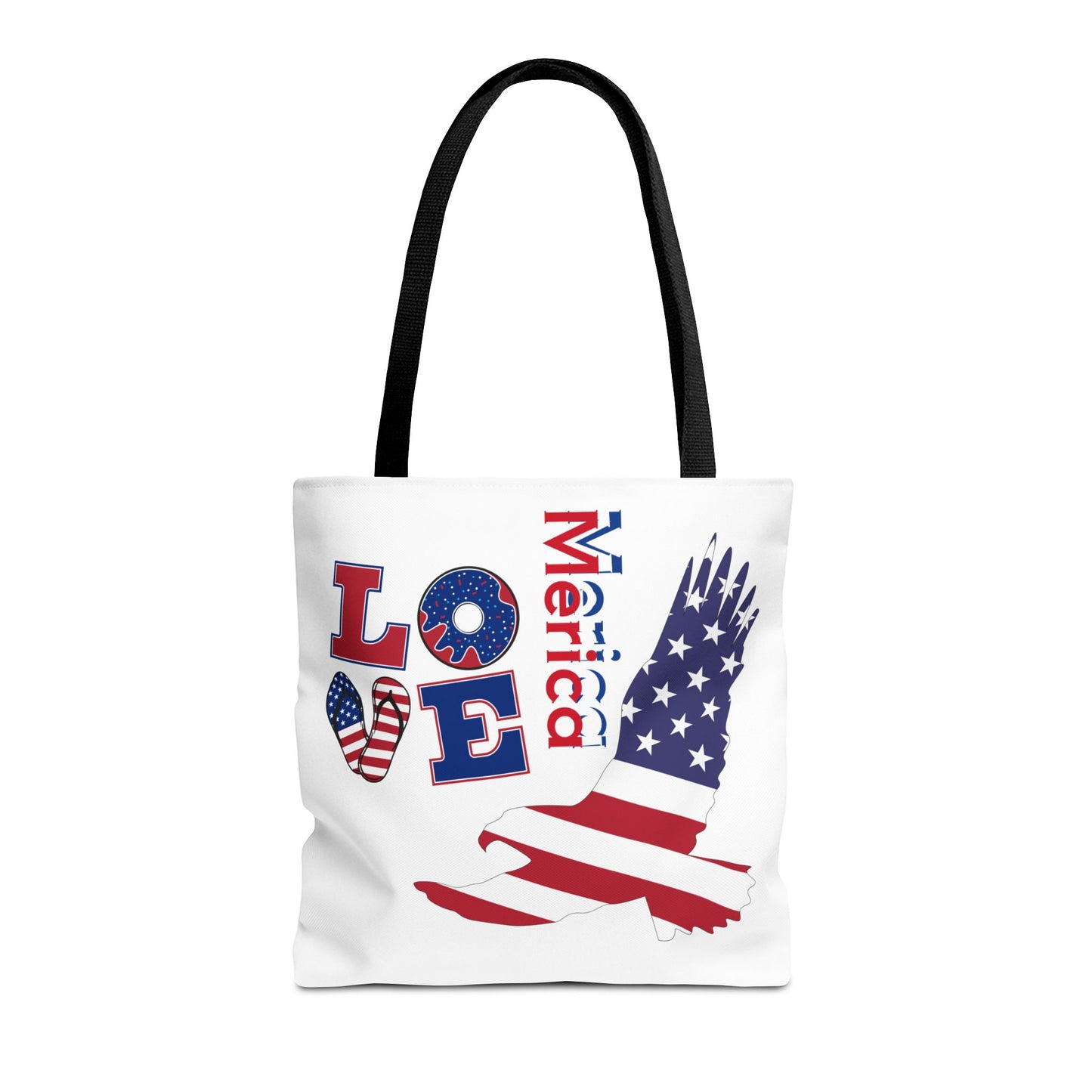 Patriotic Eagle Tote Bag - USA Flag Design, Reusable Shopping Bag, Beach Bag, Gift for Independence Day, Eco-Friendly Carryall