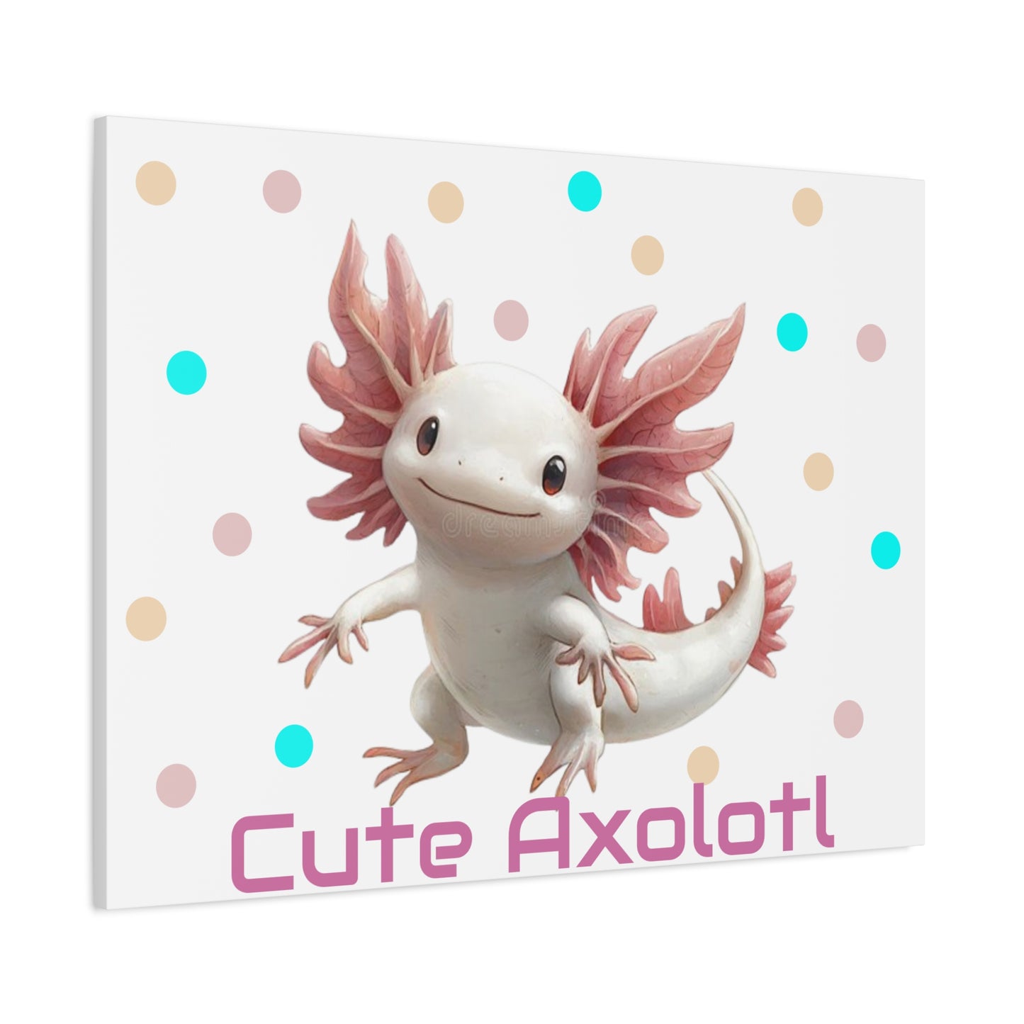 Whimsical Axolotl Canvas Art, Nursery Decor, Cute Wall Art, Kid's Room Decoration, Gift for Animal Lovers, Playful Home Accent