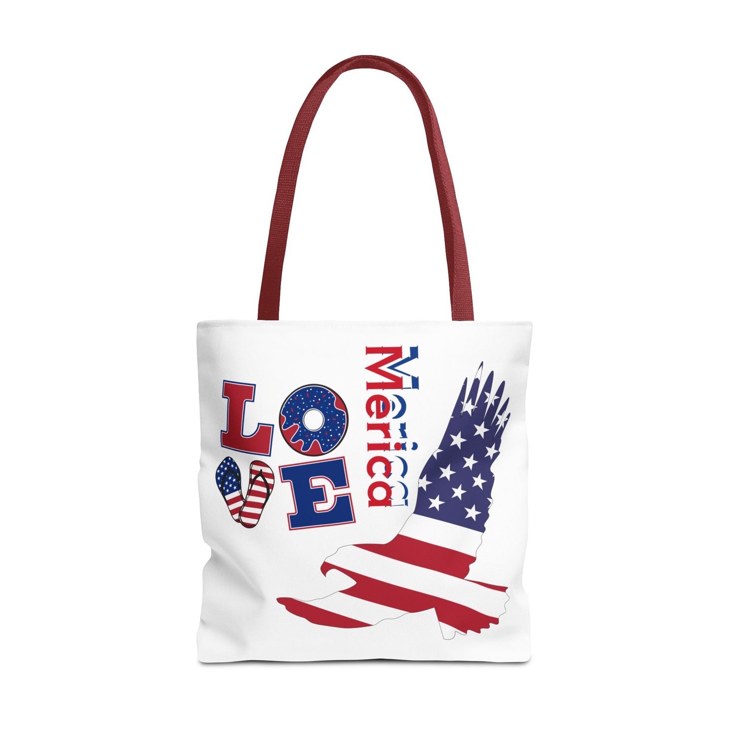 Patriotic Eagle Tote Bag - USA Flag Design, Reusable Shopping Bag, Beach Bag, Gift for Independence Day, Eco-Friendly Carryall
