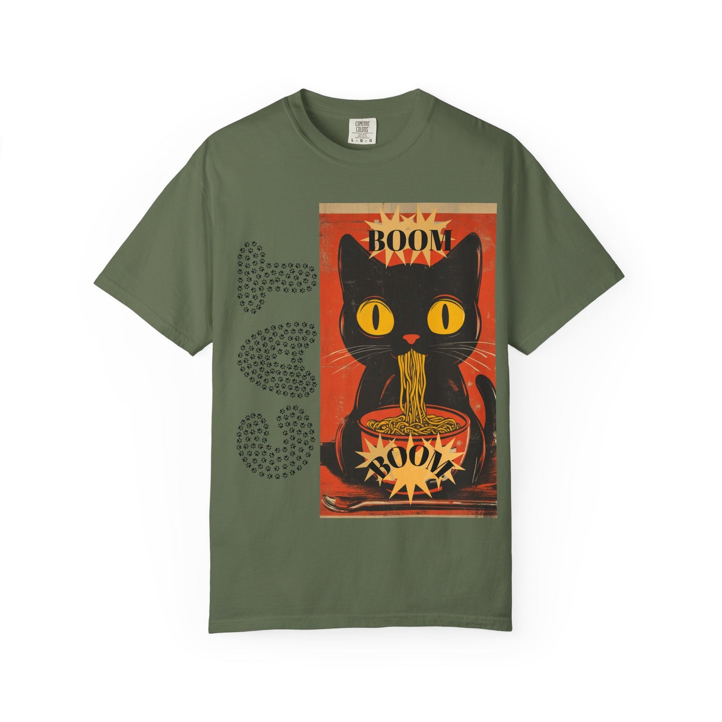 Noodle Cat Graphic Tee, Cute Cat T-Shirt, Animal Lover Gift, Foodie Apparel, Funny Gift for Her, Relaxed Fit Unisex Shirt