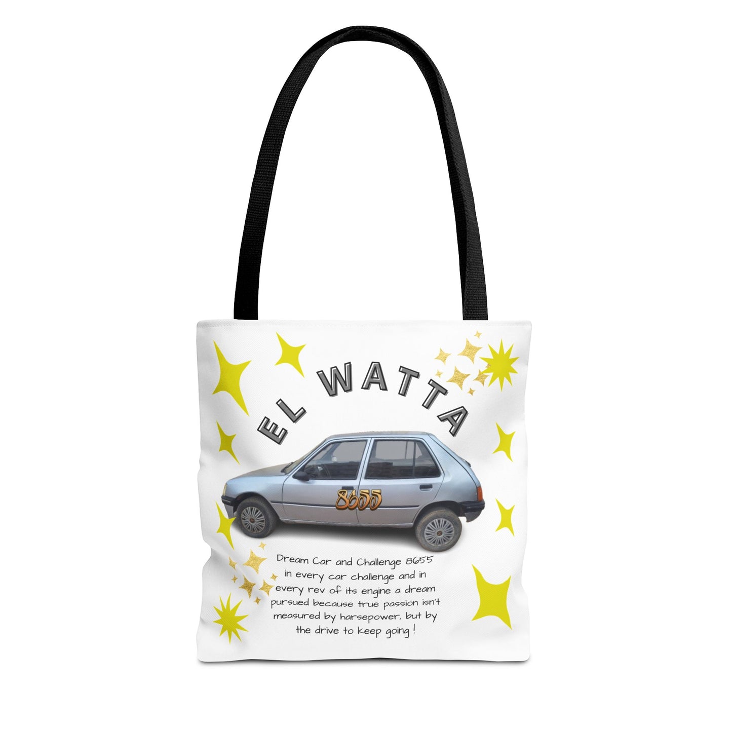 Inspirational Car Tote Bag - Dream Car Challenge, Motivational Gift, Unique Shopping Bag, Road Trip Accessory, Fun Eco-Friendly Tote