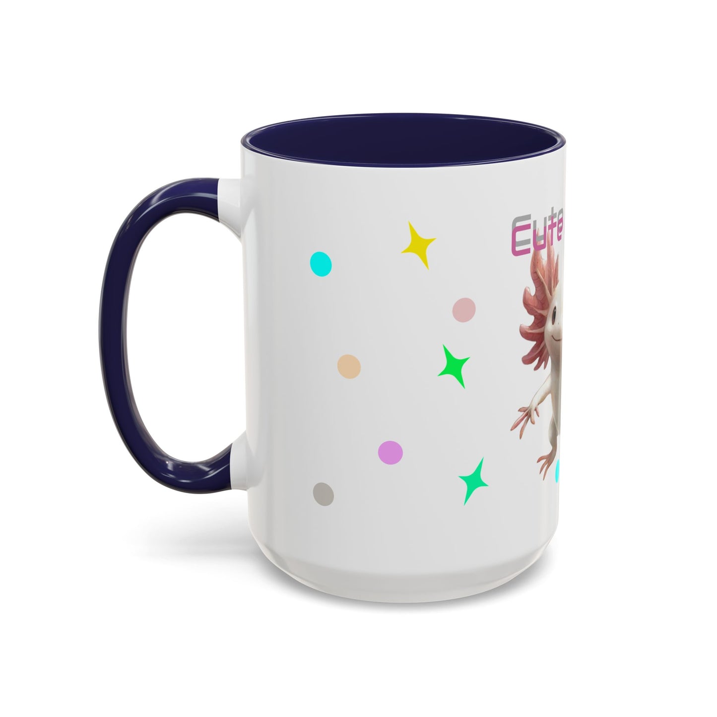 Cute Axolotl Accent Coffee Mug - Fun Gift for Kids, Animal Lover, Unique Decor, Birthday, Everyday Use