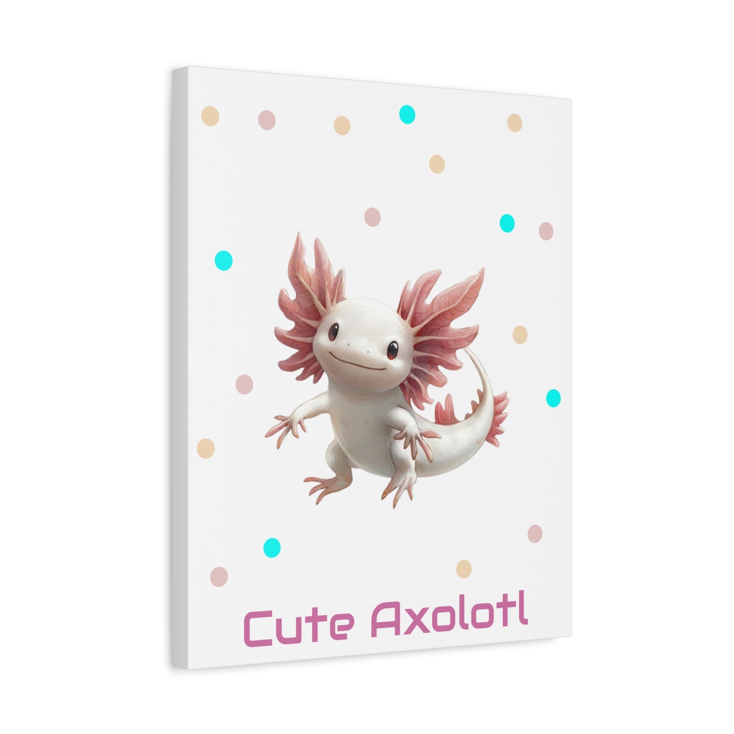 Whimsical Axolotl Canvas Art, Nursery Decor, Cute Wall Art, Kid's Room Decoration, Gift for Animal Lovers, Playful Home Accent