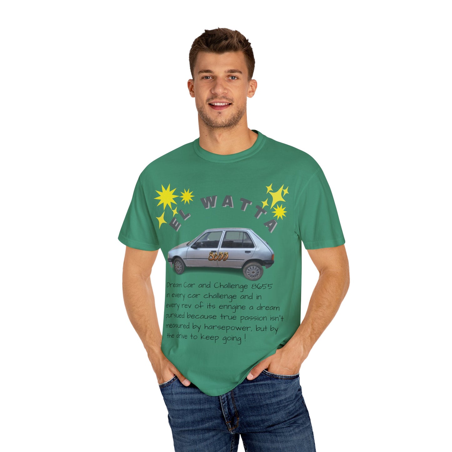 El Watta Vintage Car T-shirt, Unique Design, Unisex Garment-Dyed Tee, Retro Car Lover Gift, Funny Auto Apparel, Unique Gift for Him or Her