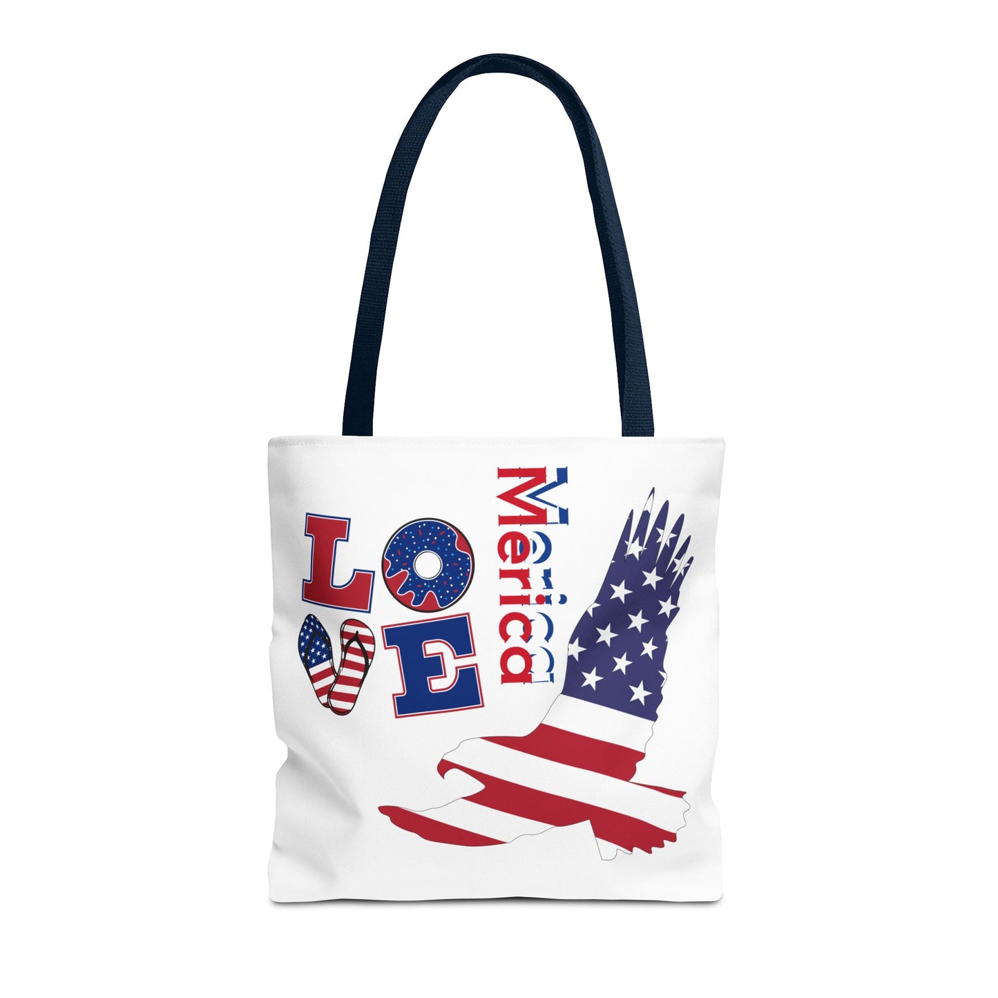 Patriotic Eagle Tote Bag - USA Flag Design, Reusable Shopping Bag, Beach Bag, Gift for Independence Day, Eco-Friendly Carryall