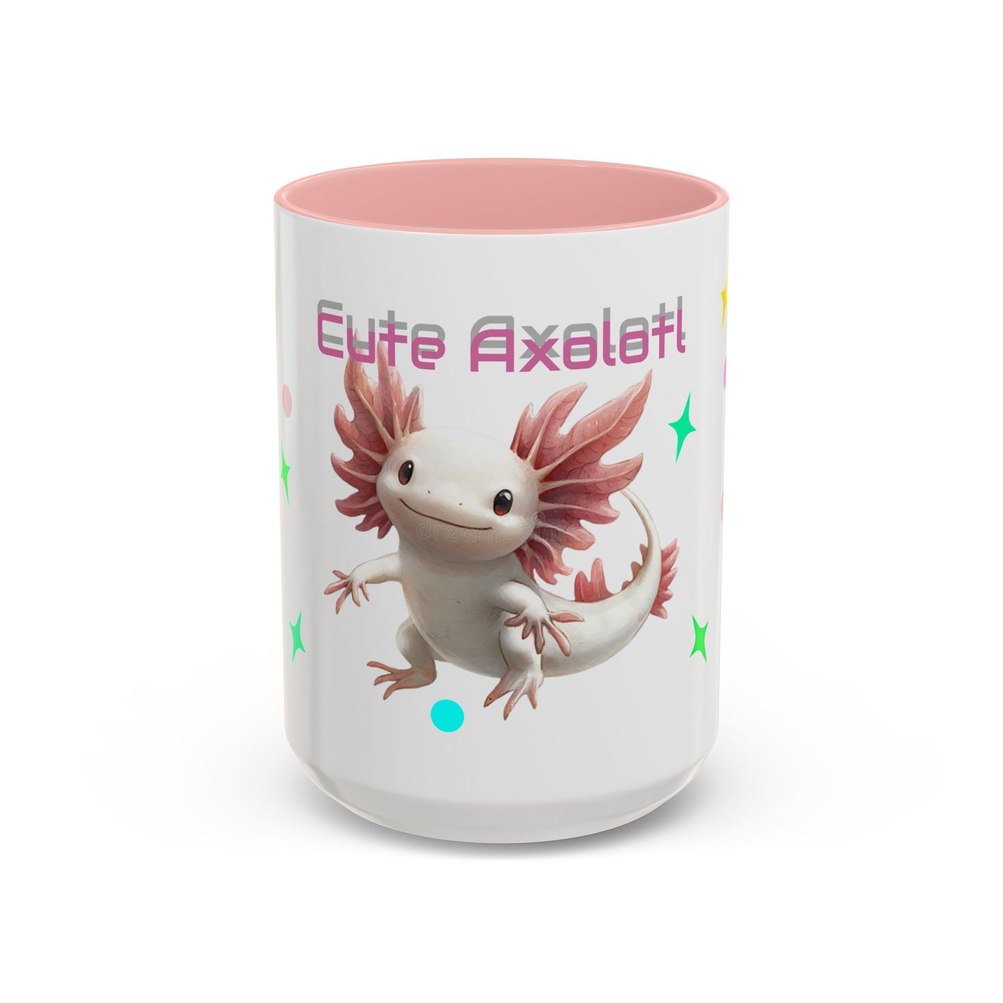Cute Axolotl Accent Coffee Mug - Fun Gift for Kids, Animal Lover, Unique Decor, Birthday, Everyday Use