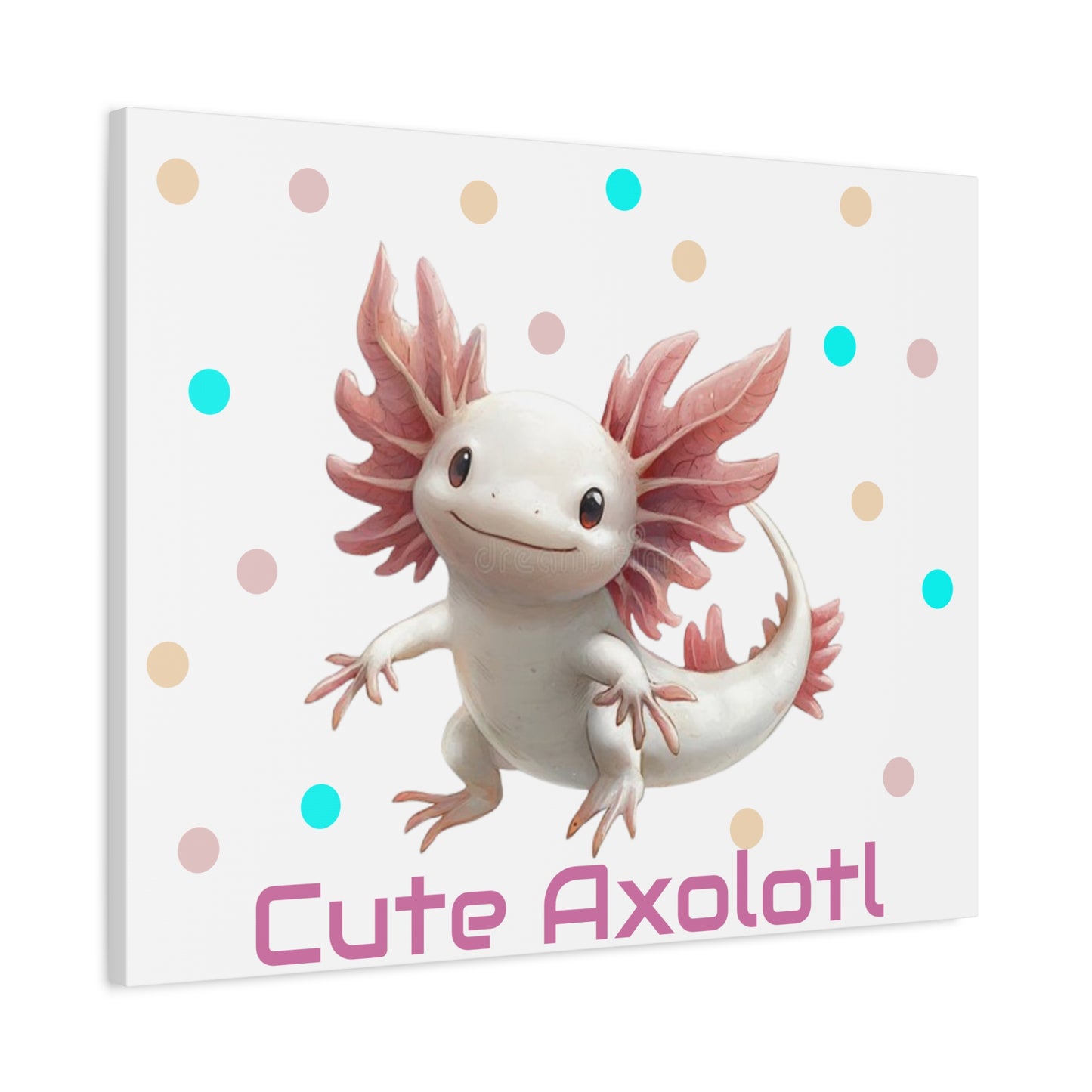Whimsical Axolotl Canvas Art, Nursery Decor, Cute Wall Art, Kid's Room Decoration, Gift for Animal Lovers, Playful Home Accent