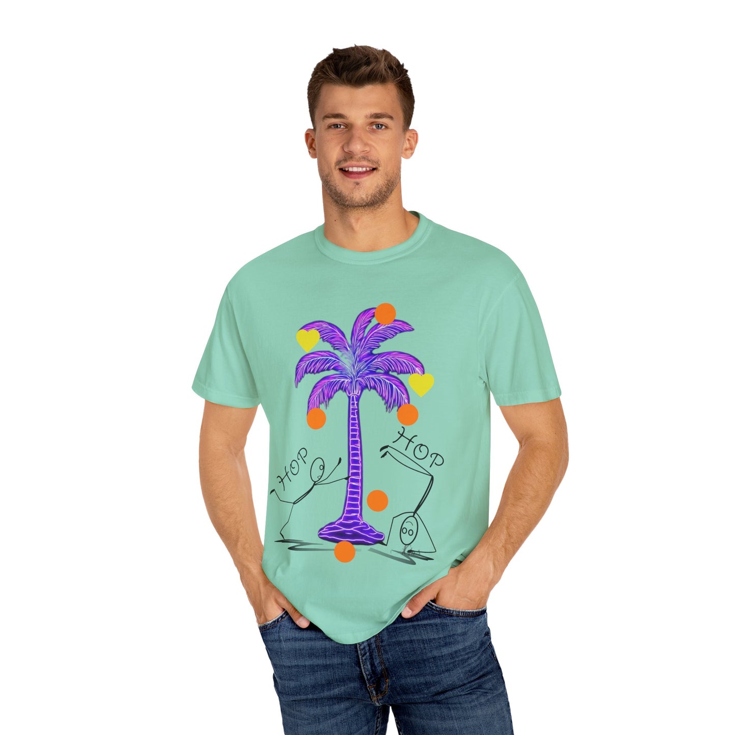 Vibrant Palm Tree Unisex T-Shirt, Casual Summer Wear, Gift for Beach Lovers, Fun Graphic Tee, Vacation Outfit, Artistic Summer Style