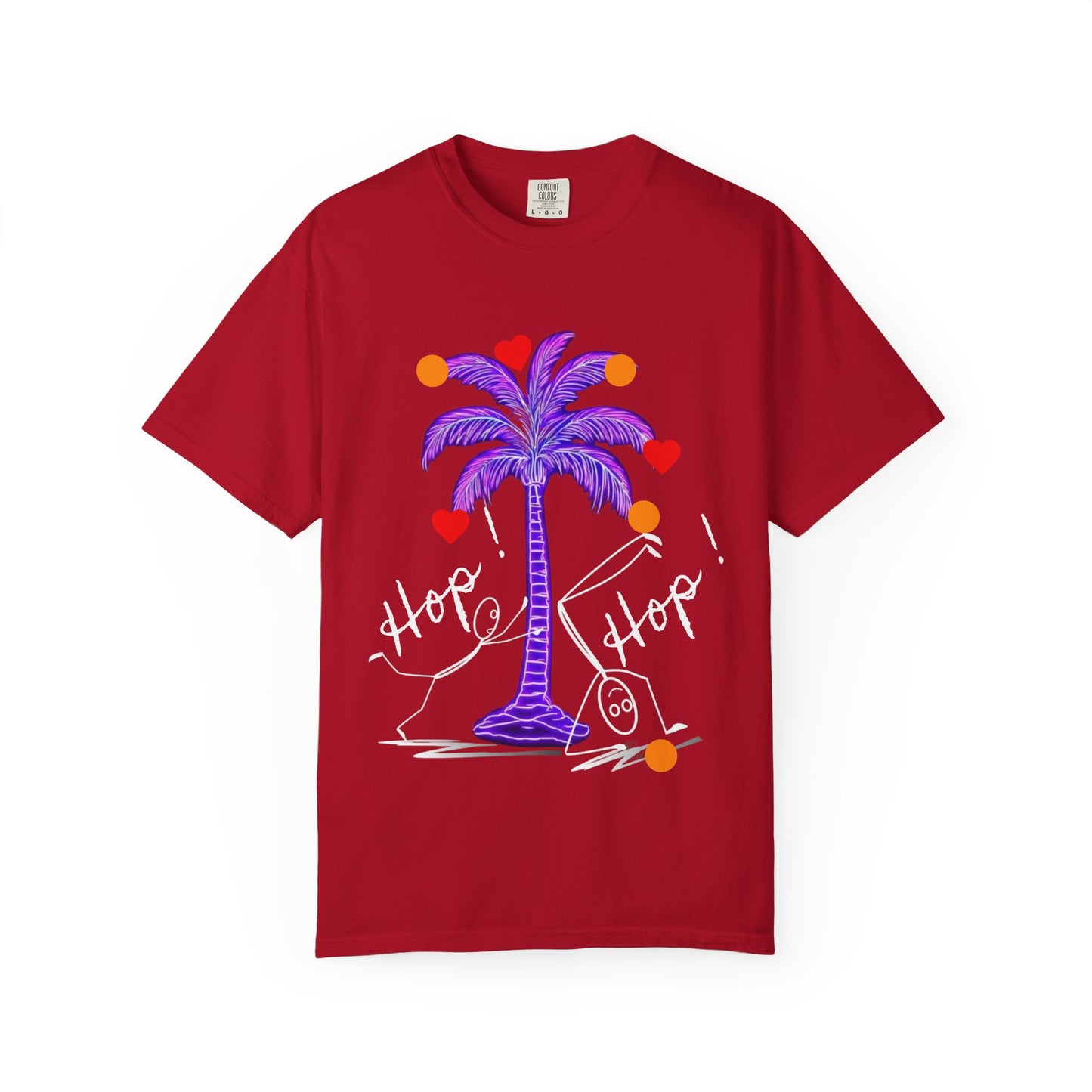 Hop! Palm T-Shirt, Summer Vibes, Beachwear, Casual Style, Gift for Friends, Travel Essential