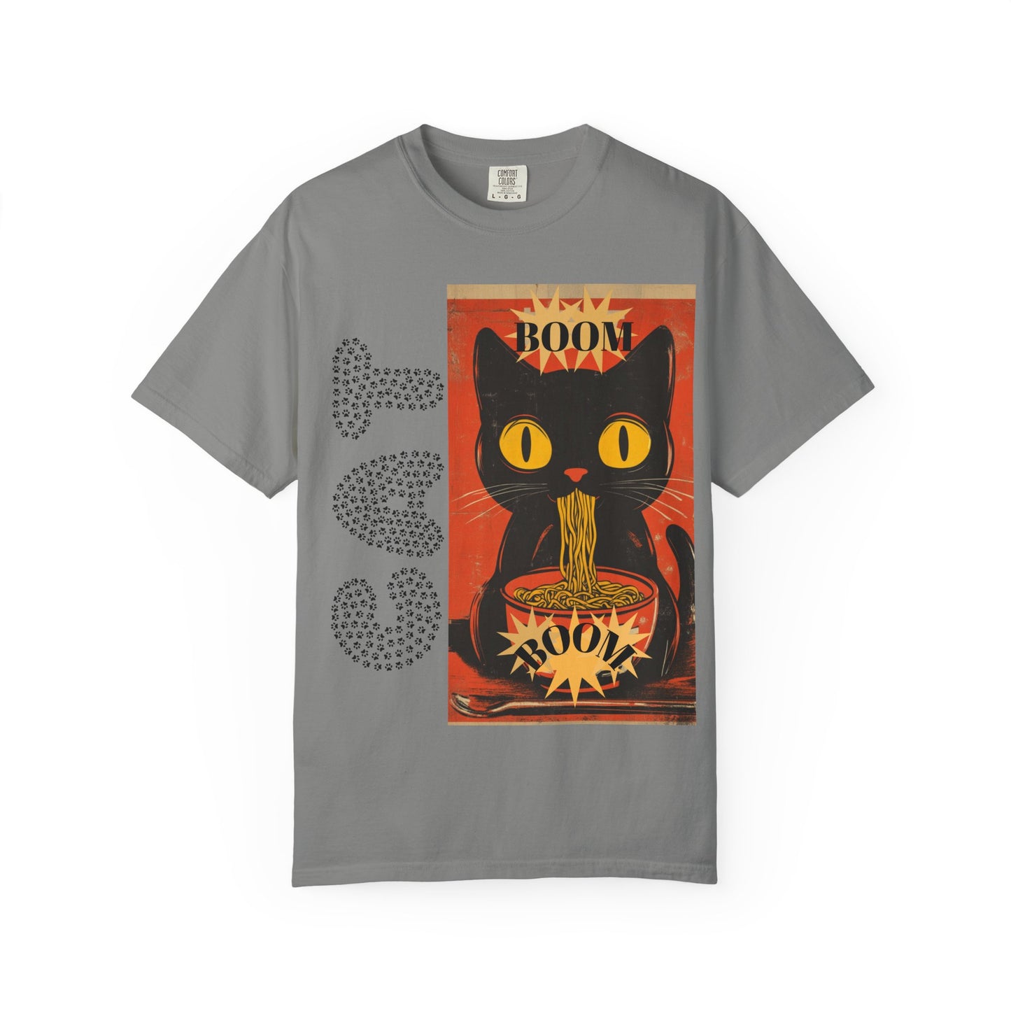 Noodle Cat Graphic Tee, Cute Cat T-Shirt, Animal Lover Gift, Foodie Apparel, Funny Gift for Her, Relaxed Fit Unisex Shirt