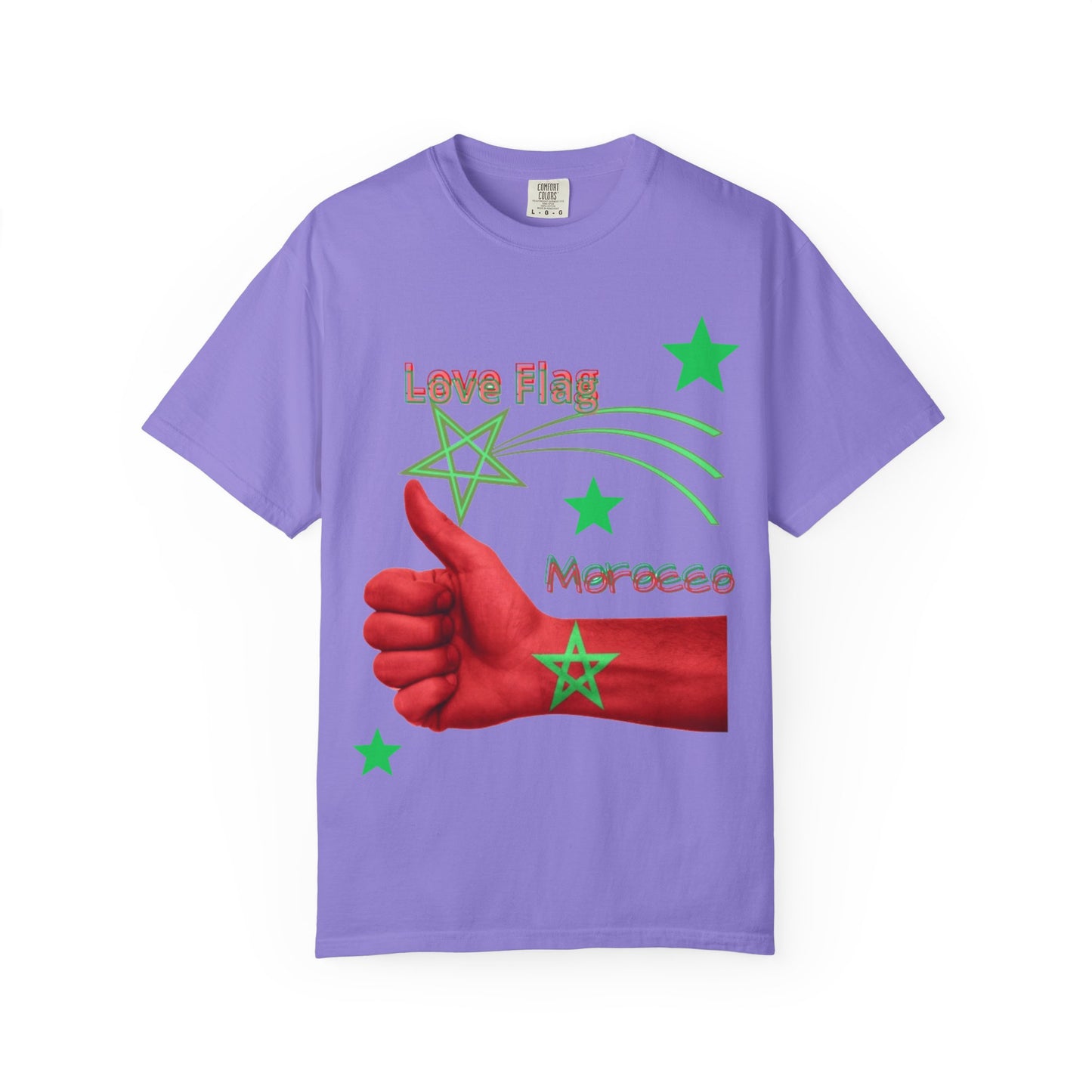 Moroccan Love Flag T-Shirt, Unisex Tee, Casual Wear, Gifts for Travelers, Unique Souvenir, Summer Fashion