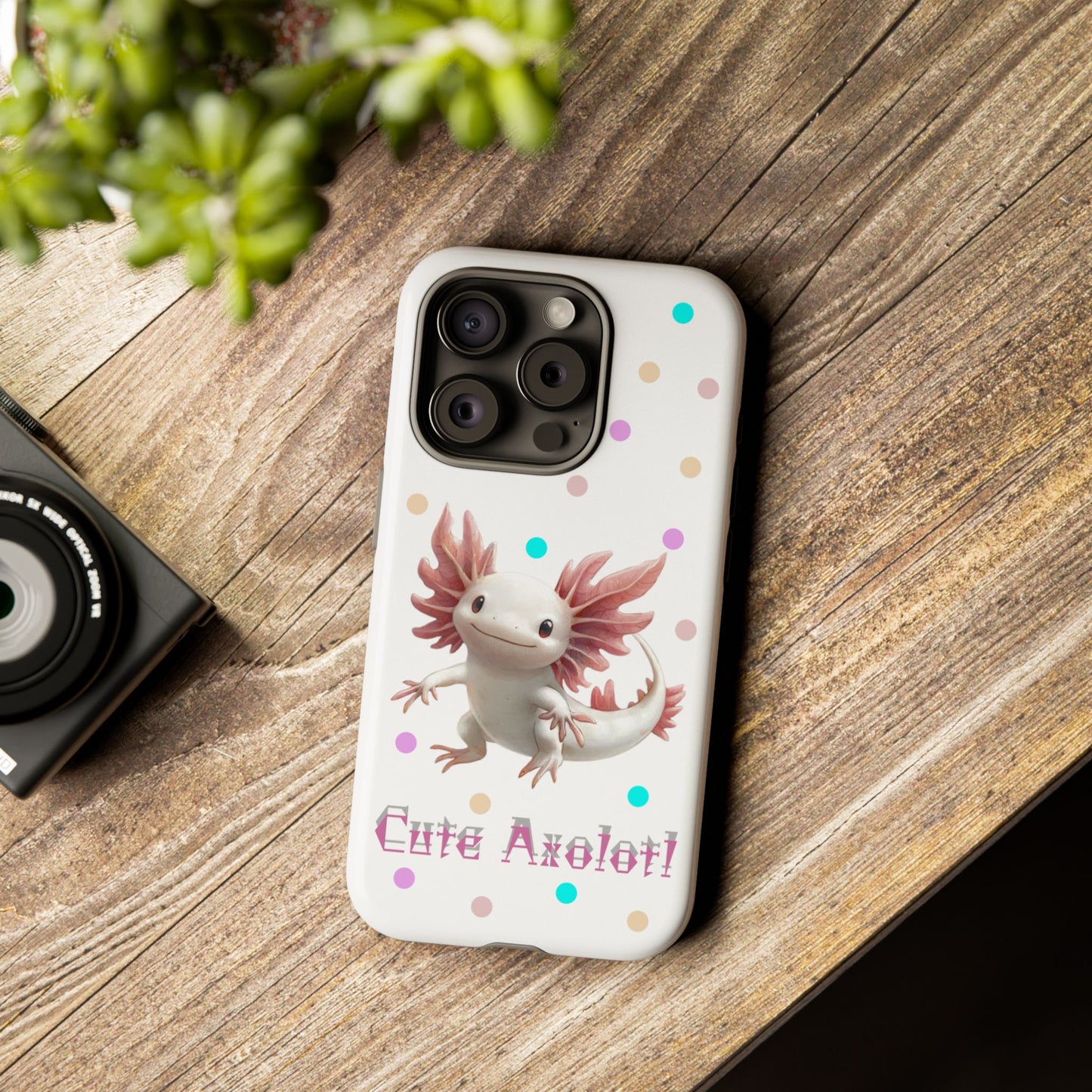 Cute Axolotl Phone Case, Kawaii Phone Cover, Gifts for Kids, Animal Lover Accessories, Cute Axolotl Design